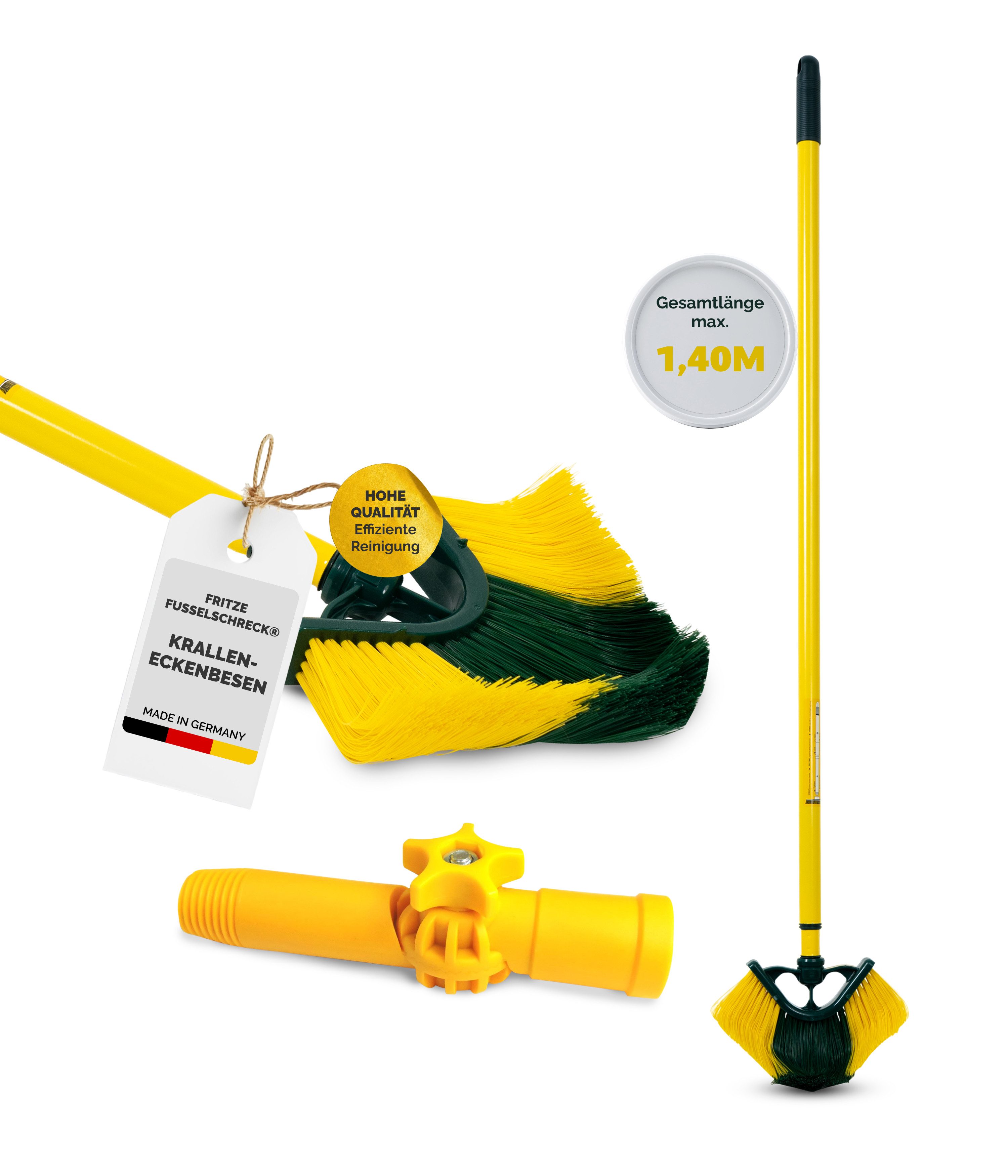 Fritze® Reinigungsbürste Krallen-Eckenbesen, für schwer erreichbare Stellen innen und außen, Innovativer Eckenbesen für verwinkelte Bereiche