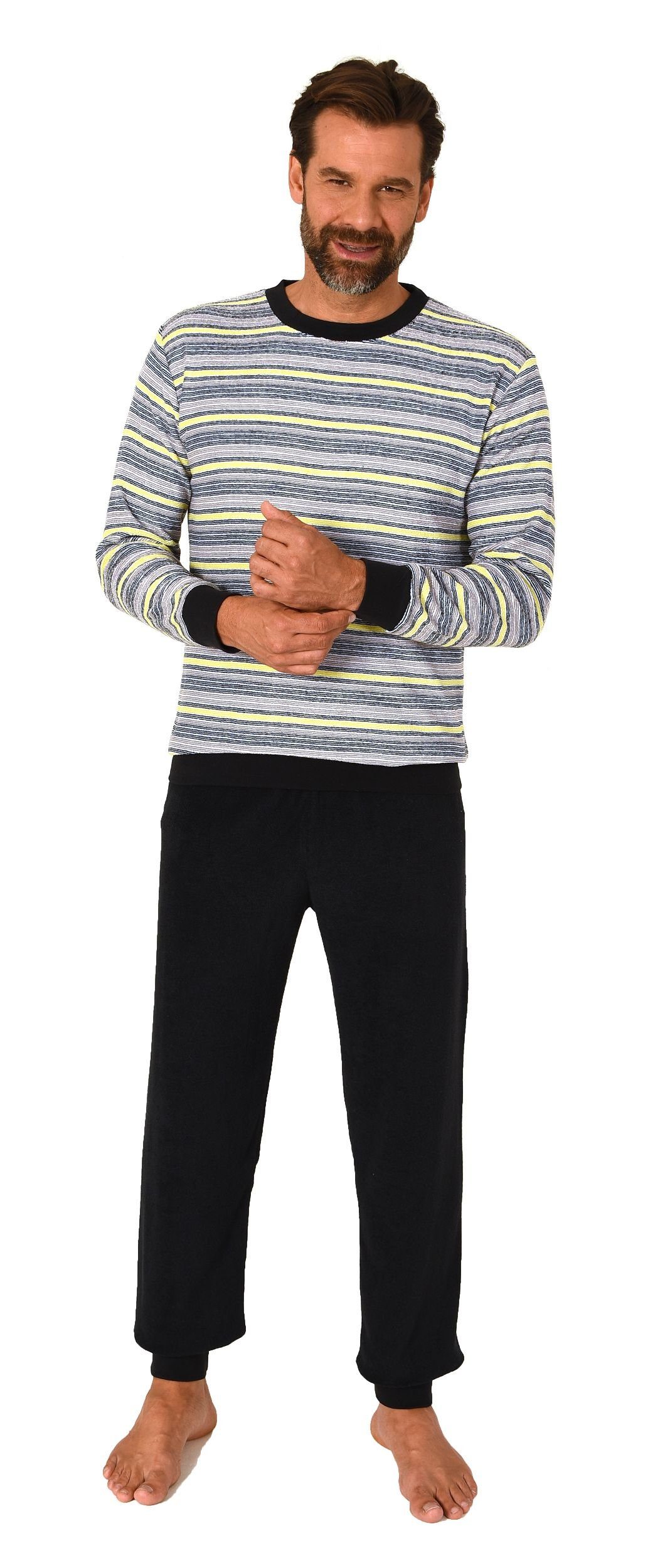 Normann Pyjama Herren langarm Frottee Schlafanzug günstig online kaufen