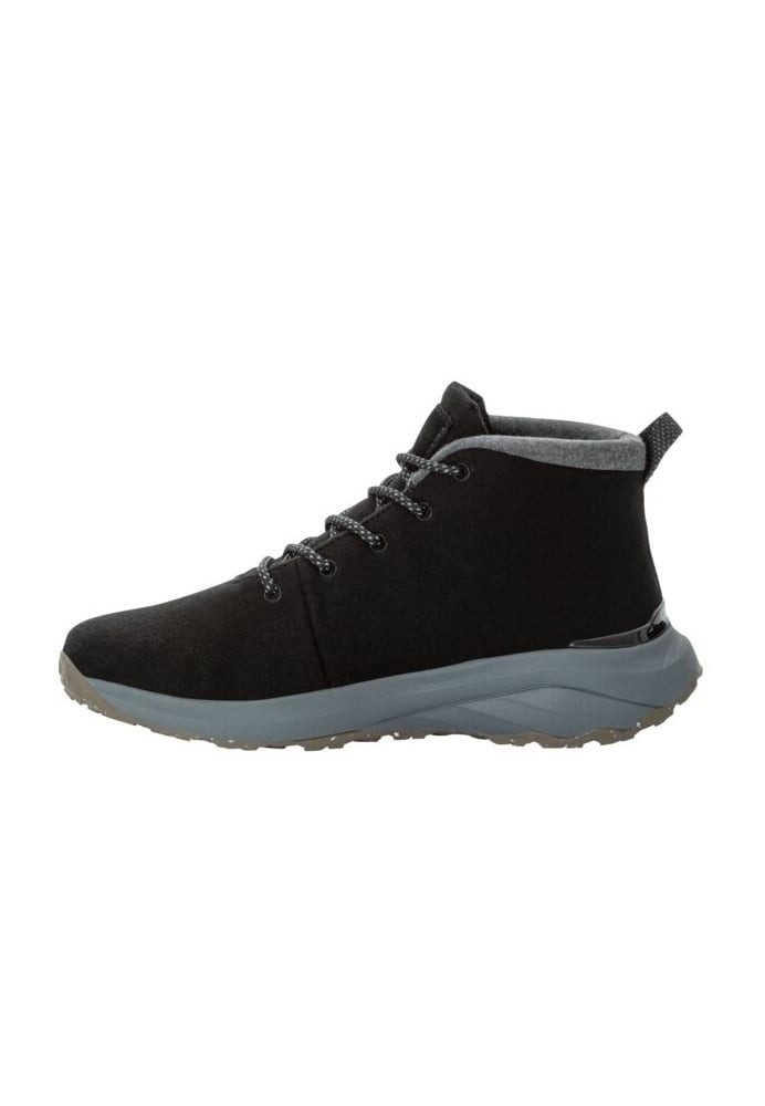 Jack Wolfskin Campfire Mid Wool (Bio-Baumwolle, bequem, atmungsaktiv) phantomgrau Wanderschuh