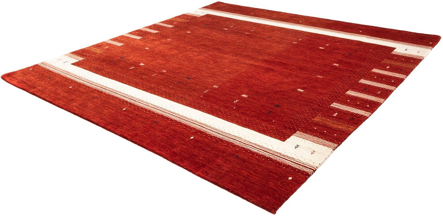 Wollteppich Loribaft Minimal Rosso 256 x 249 cm, morgenland, quadratisch, Höhe: 18 mm, Unikat mit Zertifikat