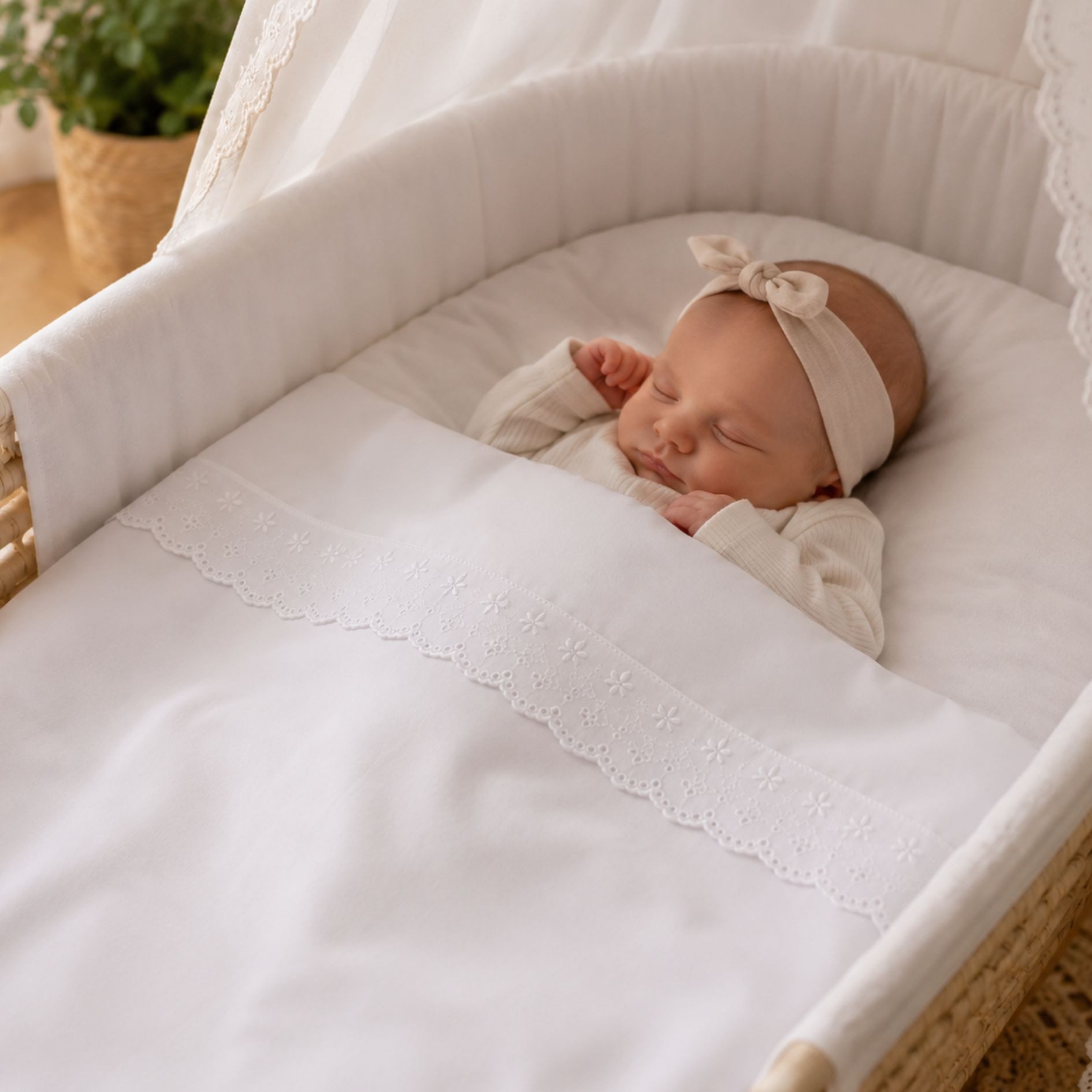 Babymajawelt Babybettwäsche Baby Bettwäsche 2 tlg. Romantic 80x80 + 35x40cm Stubenwagen, Wiege, Baumwolle, 2 teilig, Made In EU, Besonders Weich und Hautfreundlich