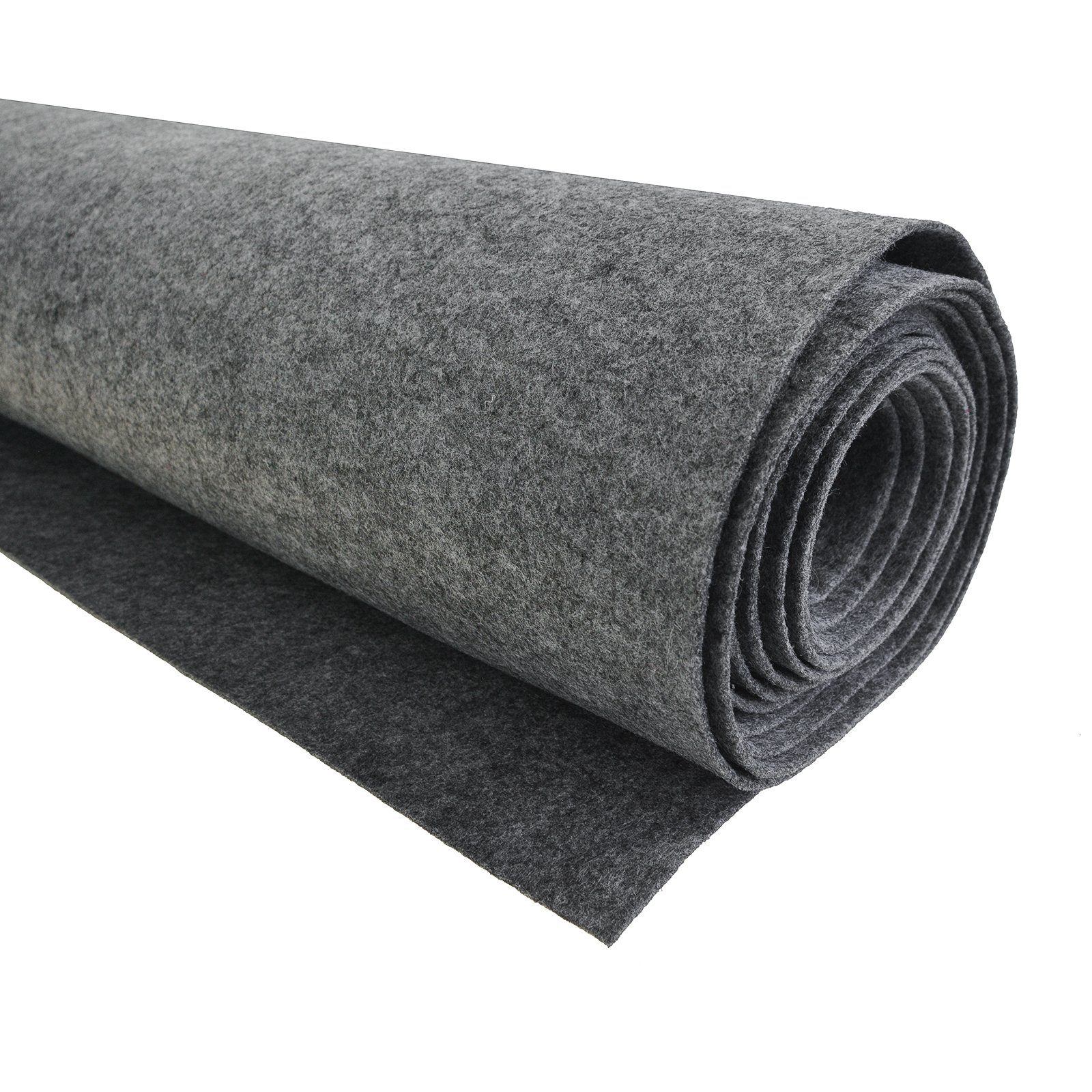 maDDma Stoff Bastelfilz Meterware Filz 100x90cmx3mm Dekofilz Filzstoff, dunkelgrau meliert