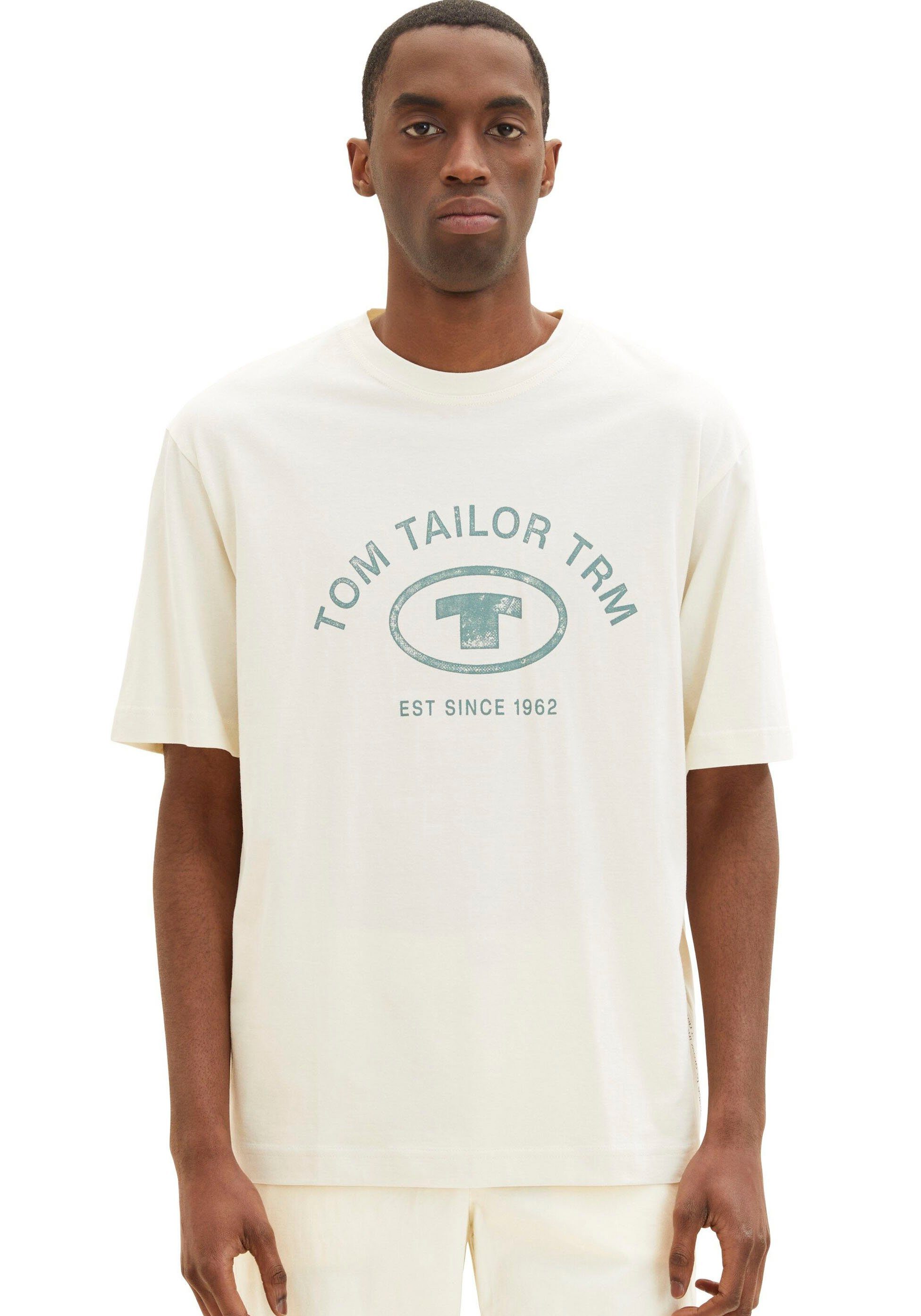 TOM TAILOR T-Shirt TOM TAILOR Print vintage beige