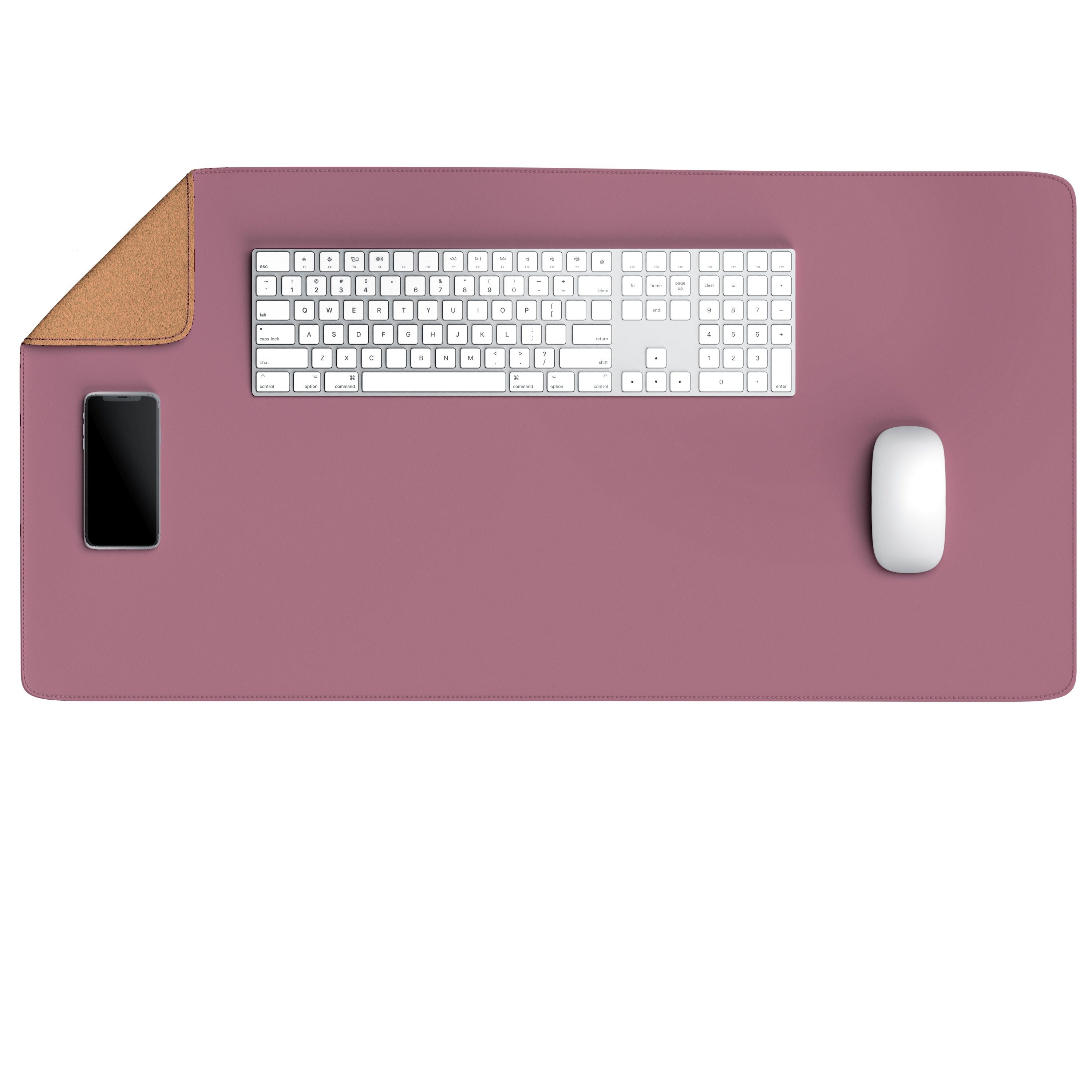 CSL Mauspad XXL Mousepad 800 x 400 x 3 mm, Tischunterlage, Elegante Leder Optik (1-St), rutschfest, abwaschbar, Geschwindigkeit & Präzision, pink, Gaming – Bild 3 von 5