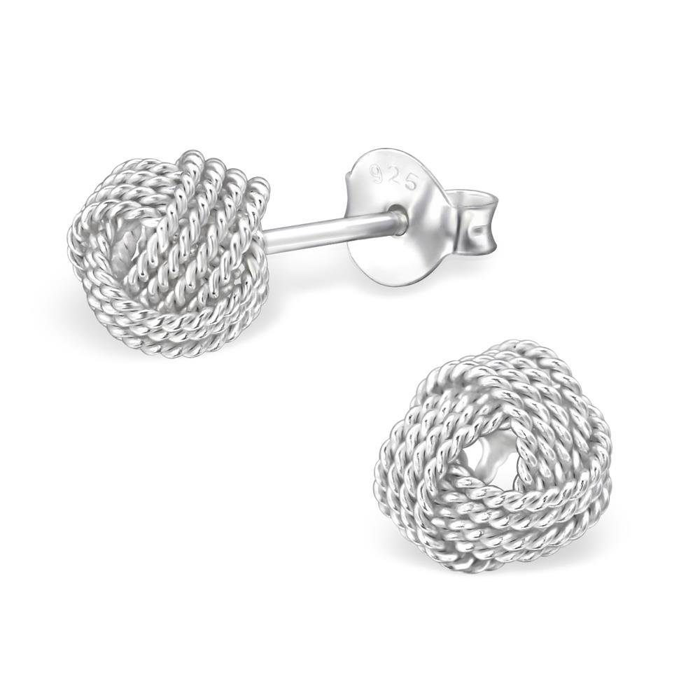 BUNGSA Ohrstecker-Set Ohrstecker Knot aus 925 Silber Damen (1 Paar (2 Stück), 2-tlg), Ohrschmuck Ohrringe