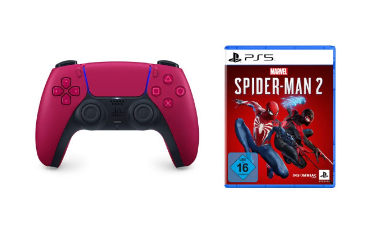 Playstation PS5 Controller Cosmic Red inkl. Spider-Man 2 PS5 DualSense Wireless-Controller (Spiele-Set, inkl. Spider-Man 2)