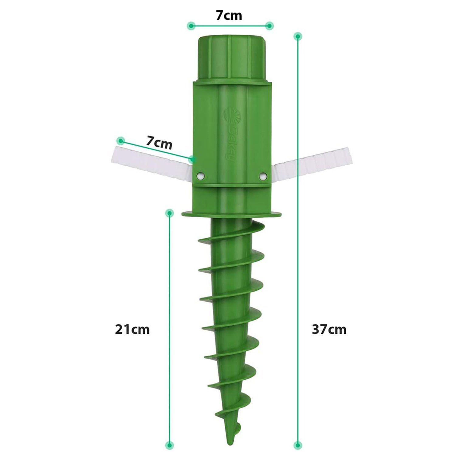 Sekey Schirmhalter Sonnenschirmhalter Bodendübel Einschraubhülse mit Aufhängehaken, für Stöcke bis Ø 32 mm