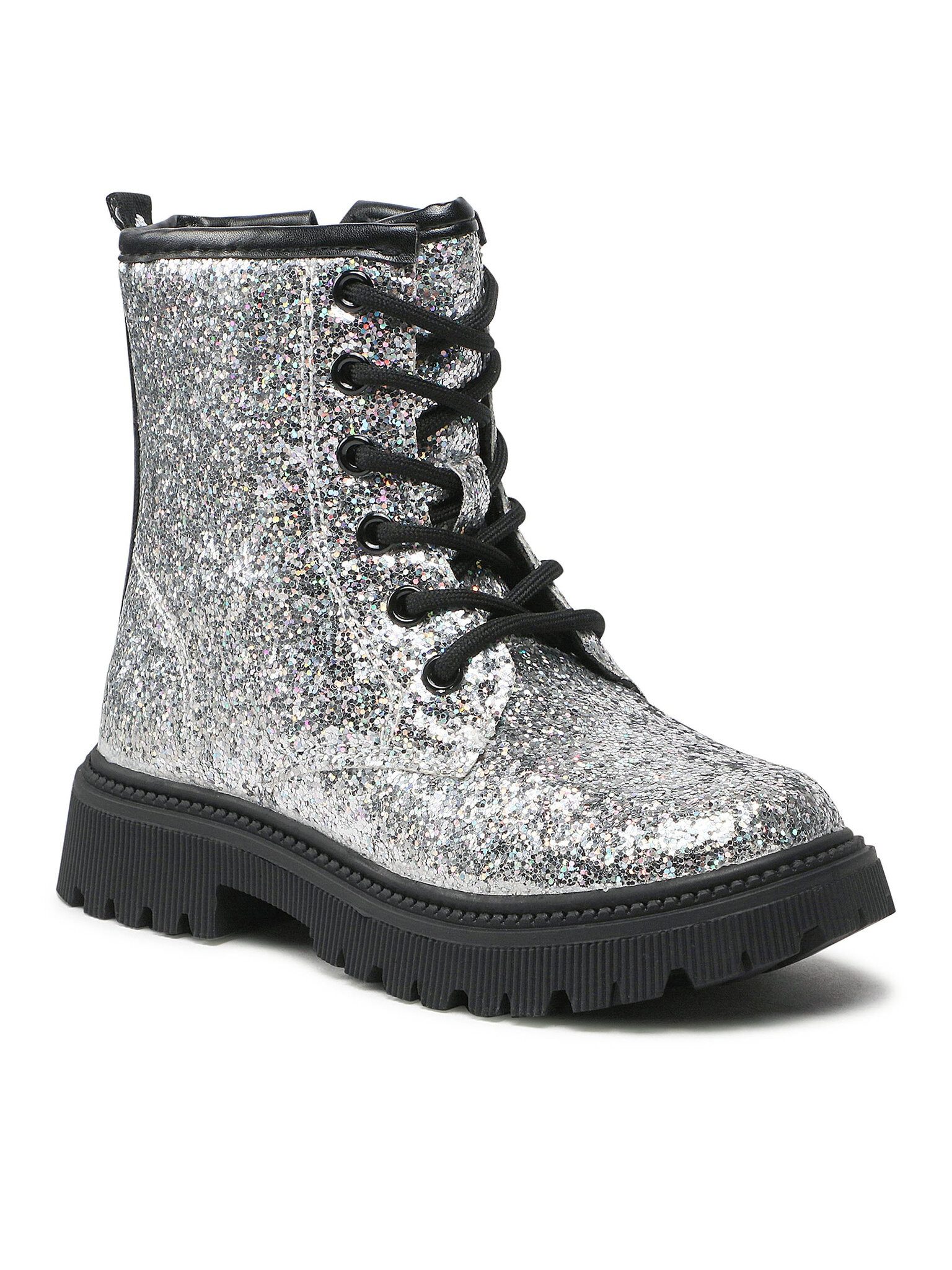 nelli blu Schnürstiefeletten CM211214-1 Silver Schnürstiefelette