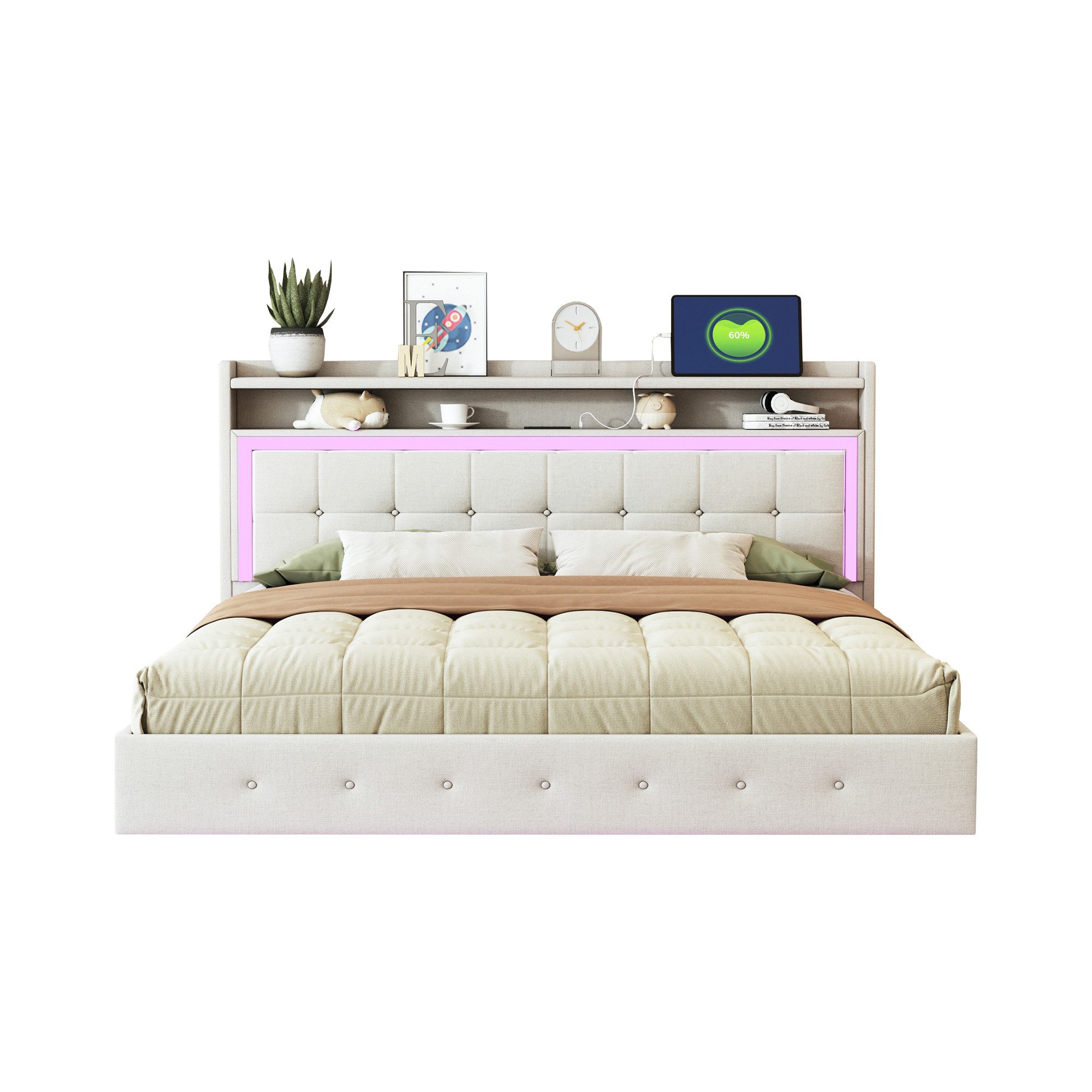 OKWISH Polsterbett Funktionsbett Kinderbett Gästebett Doppelbett günstig online kaufen