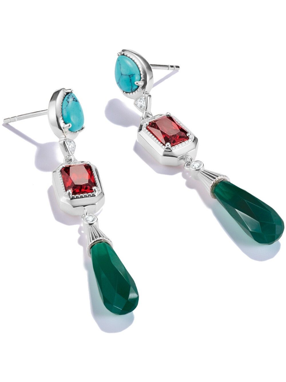 THOMAS SABO Ohrhänger-Set Thomas Sabo H2332-405-7 Ohrringe bunte Steine Elyndra 50,0 mm Damen