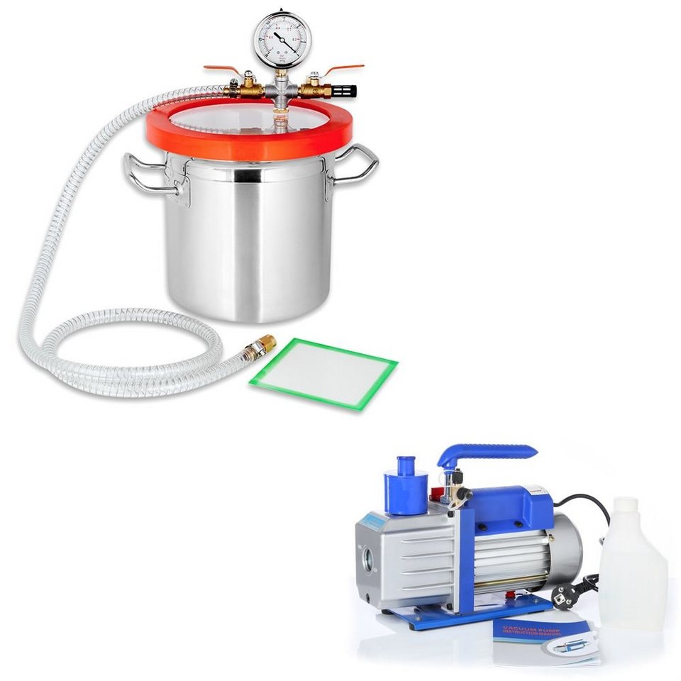 Mucola Vakuumierer Unterdruckpumpe Vakuumpumpe Pumpe Vacuum Klimaanlage  Entgasungskammer, Rollenbreite 0,00 cm, 230,00W, Edelstahl