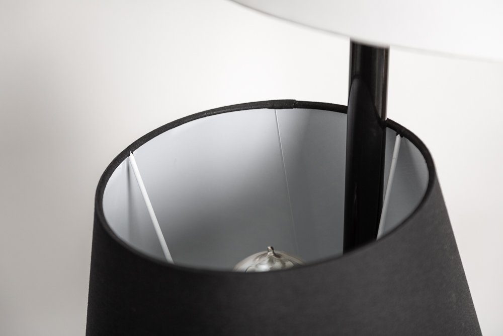 riess-ambiente Stehlampe LEVELS 163cm schwarz Leuchtmittel, Leinenstoff ohne grau, aus / Design,Schirm Retro