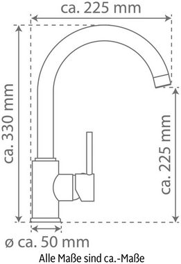 Schütte Spültischarmatur CASALLA Niederdruckarmatur, energiesparender Wasserhahn, Mischbatterie