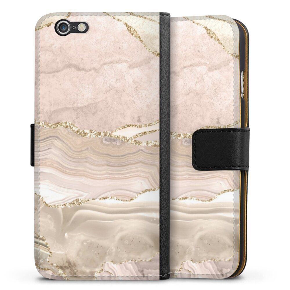 DeinDesign Handyhülle Glitzer Look Marmor Utart Rose Marble Dream Golden  Stripes, Apple iPhone 6s Hülle Handy Flip Case Wallet Cover Handytasche  Leder