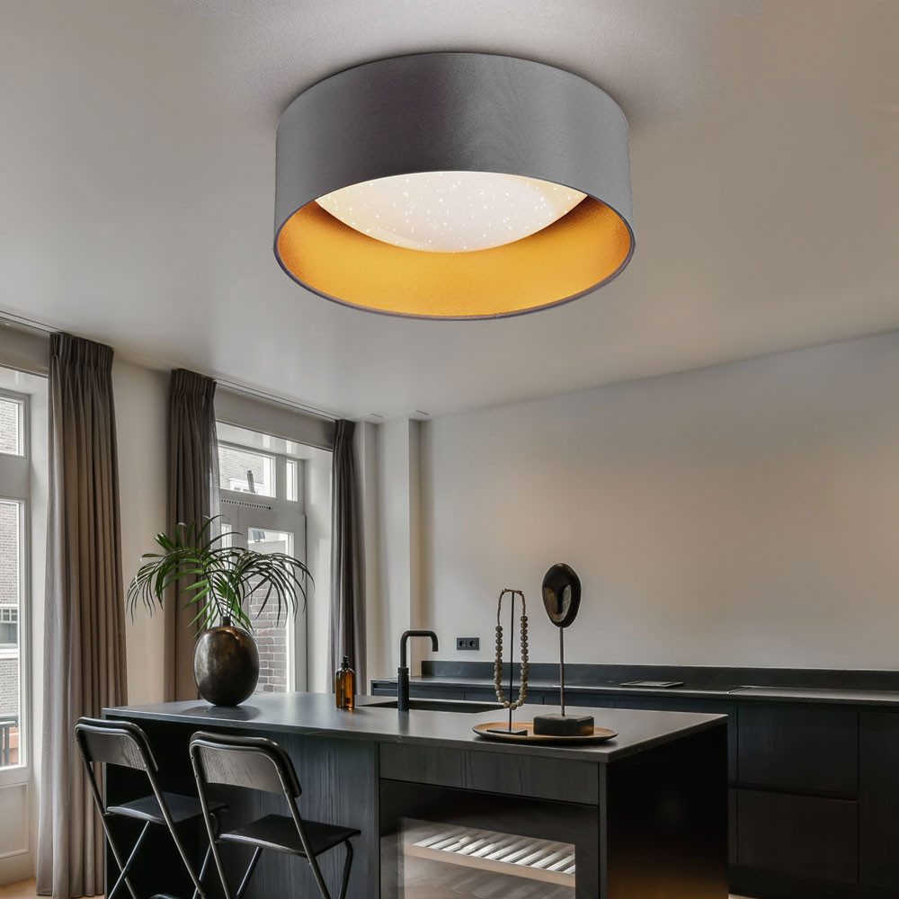 Briloner Leuchten LED Deckenleuchte, LED-Leuchtmittel fest verbaut, Neutralweiß, LED Deckenleuchte Sterneneffekt