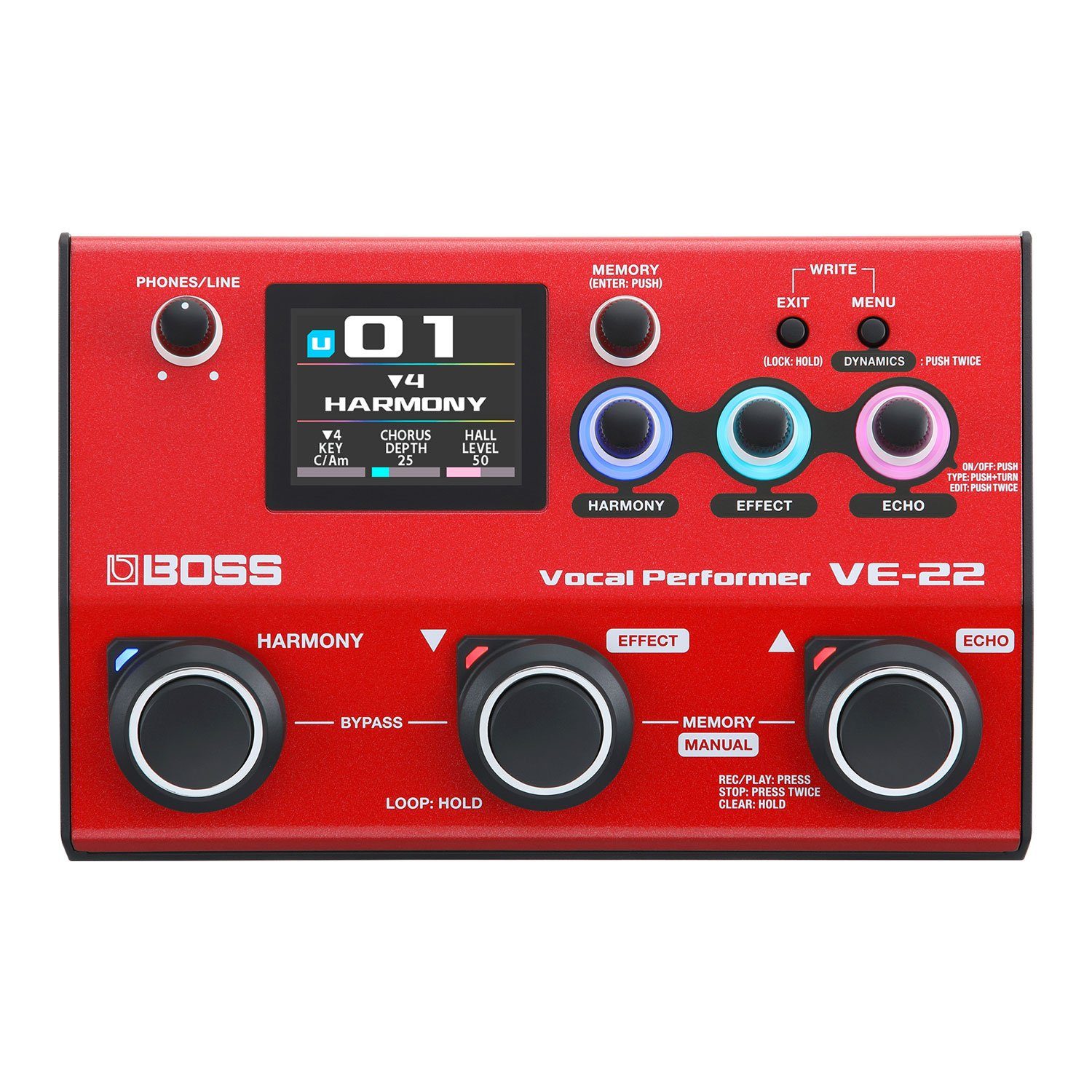 Boss by Roland Boss VE-22 Multi-Effektgerät für Gesang mit Netzteil Digitales Aufnahmegerät (mit Netzteil)