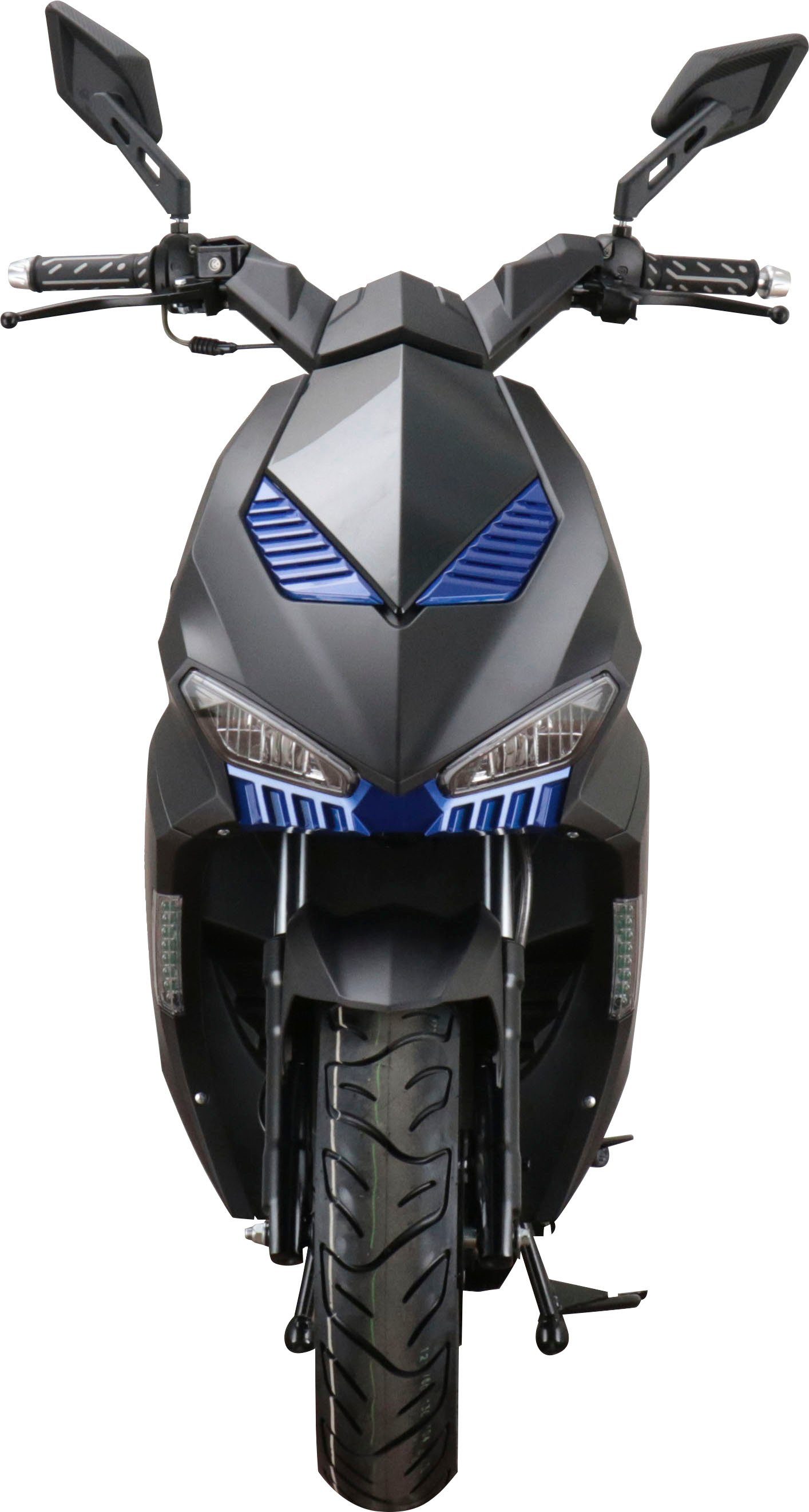 mit Motors SHARK, km/h, Motorroller 50 ccm, schwarz 45 5, Alpha Keyless-System Euro