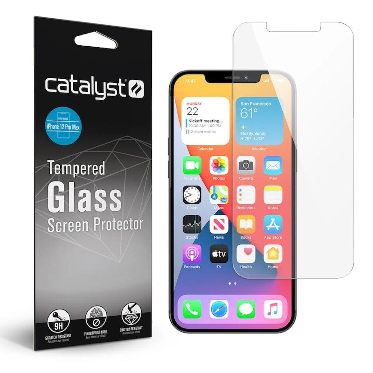 Catalyst Displayschutzfolie Tempered Glass Screen Protector für iPhone 12 Pro Max, für iPhone 12 Pro Max, Transparent