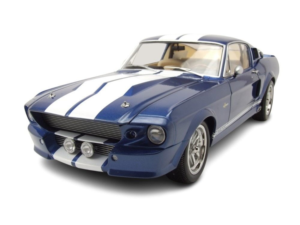 KK Scale Modellauto Ford Shelby Mustang GT500 1967 blau weiß, Maßstab 1:12