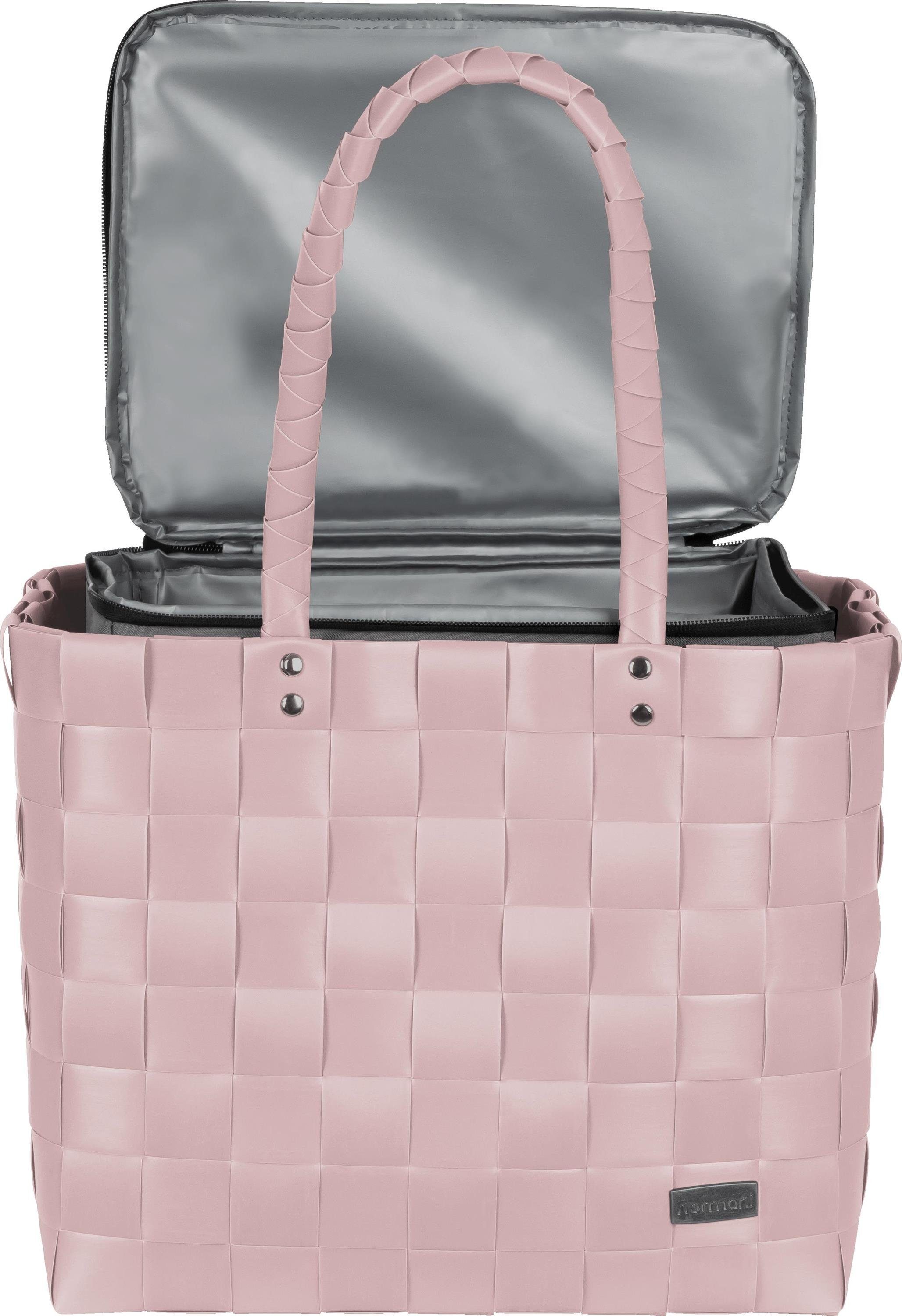 normani Einkaufskorb Flechtkorb mit großer Kühltasche, 20 l, Einkaufskorb mit großer Kühlbox