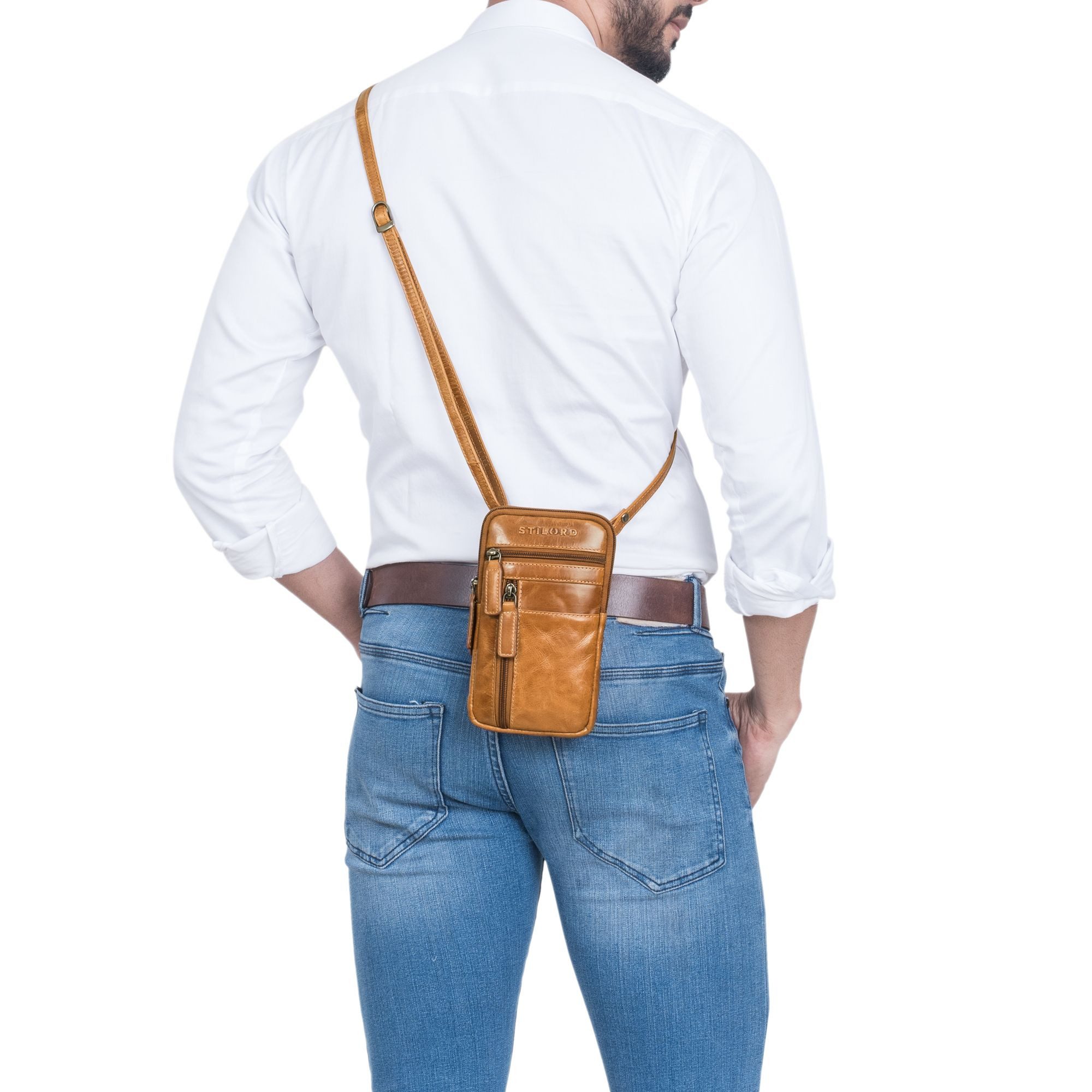 STILORD Handtasche "Asher" Leder Brustbeutel Herren Vintage Gürteltasche zu günstig online kaufen