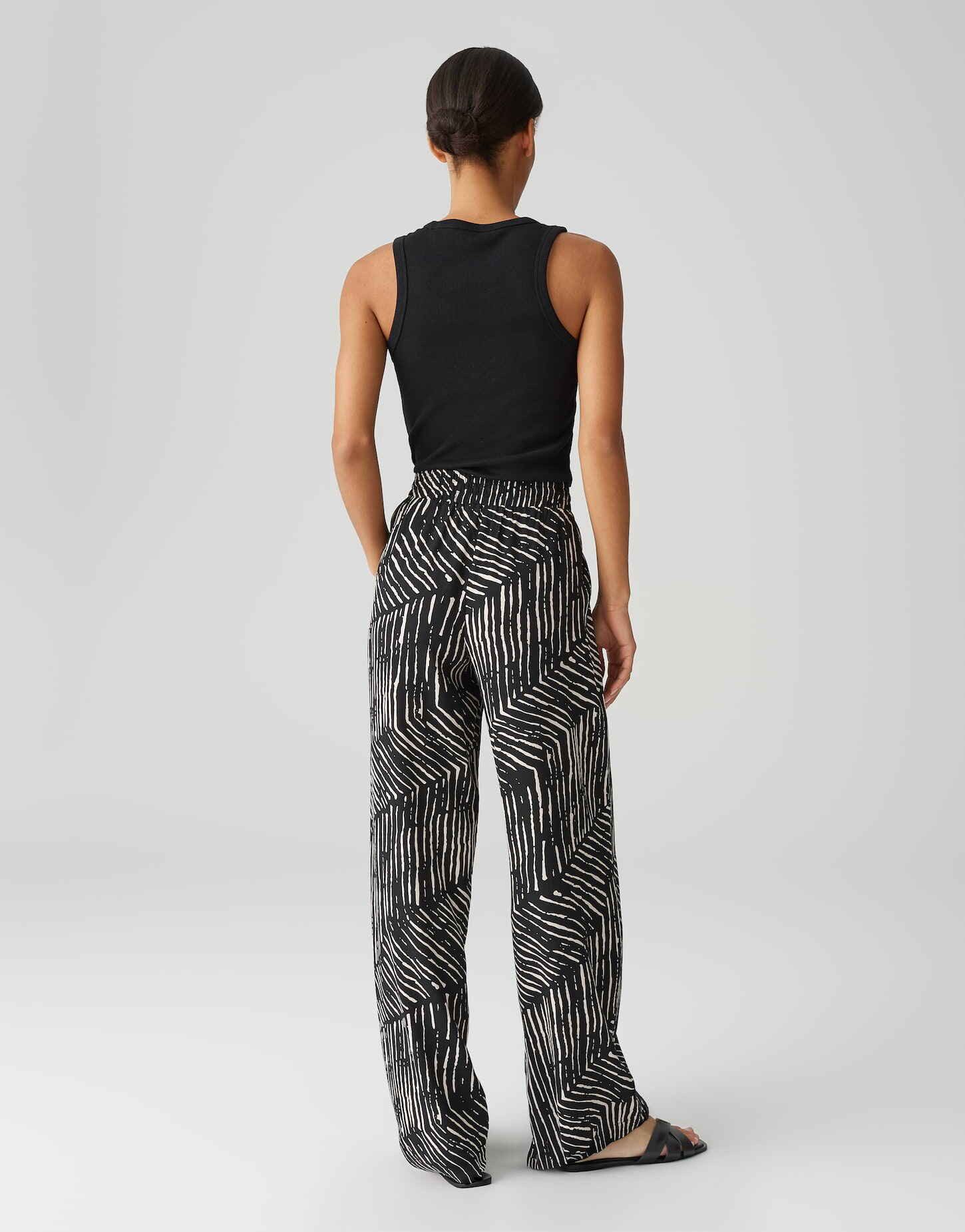OPUS Stoffhose MAROU PALM LEAVES mit Komfortbund