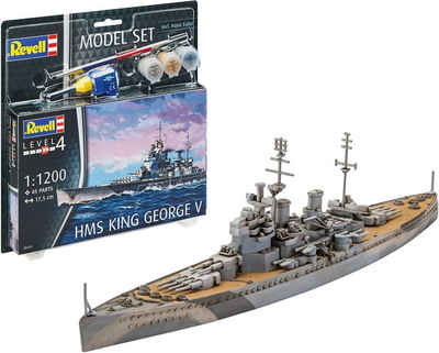 Revell® Modellbausatz Revell REV-65161 Model Set HMS King George V Modellbausatz + Zubehör, Mehrfarbig, 1/48