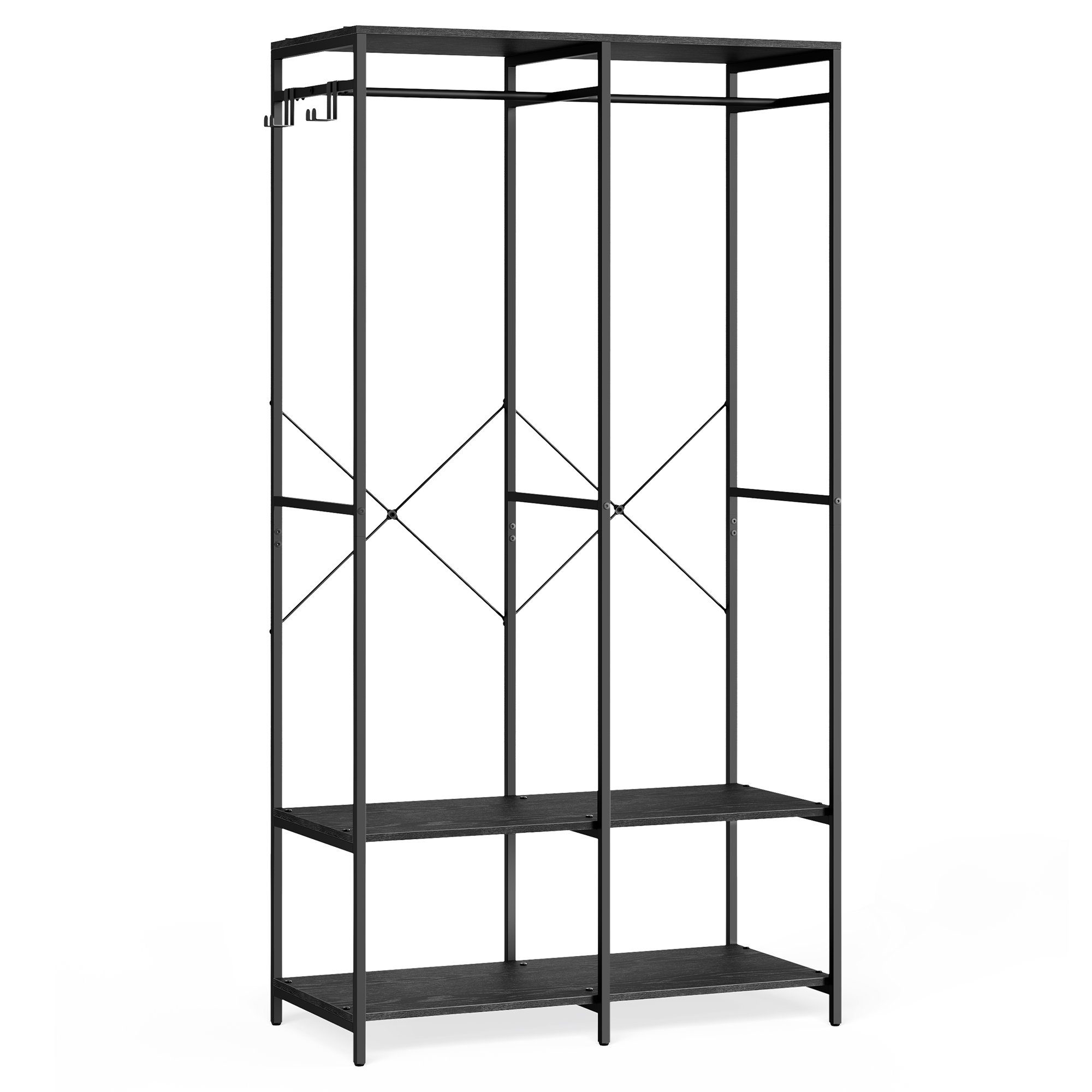 SONGMICS Kleiderschrank Kleiderständer Garderobenständer, Ablagen, abnehmba günstig online kaufen