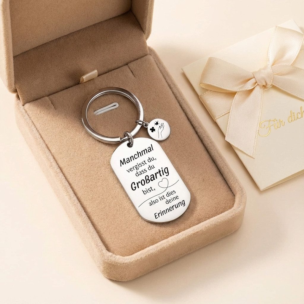 Geschenkehöhle Schlüsselanhänger PREMIUM Schlüsselanhänger mit edler Gravur als Schutzengel, Ein Schlüsselanhänger – fünf Botschaften, ein Gefühl: Liebe. – Bild 4 von 5