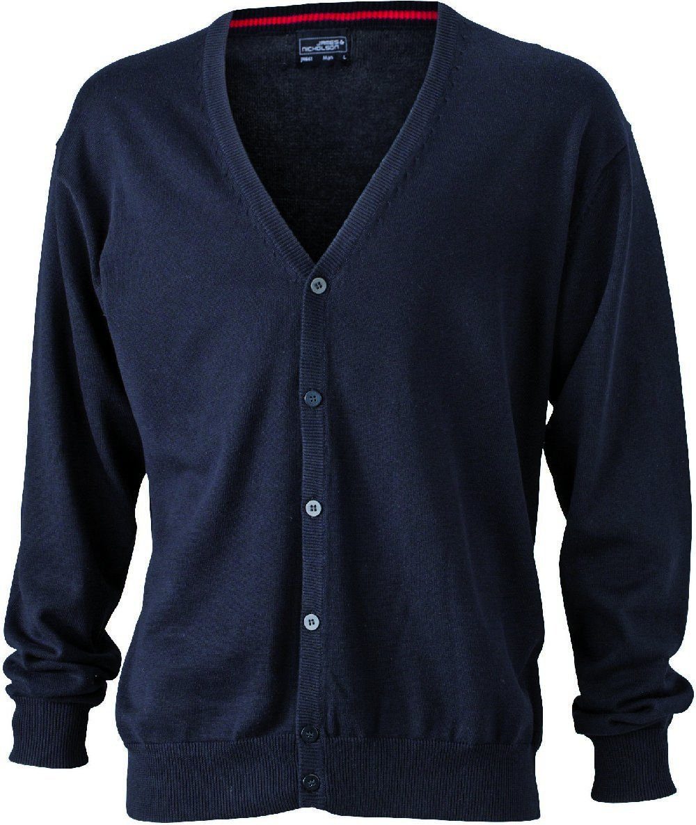 James & Nicholson Cardigan JN 661 Herren V-Neck Cardigan Leichte Strickqualität