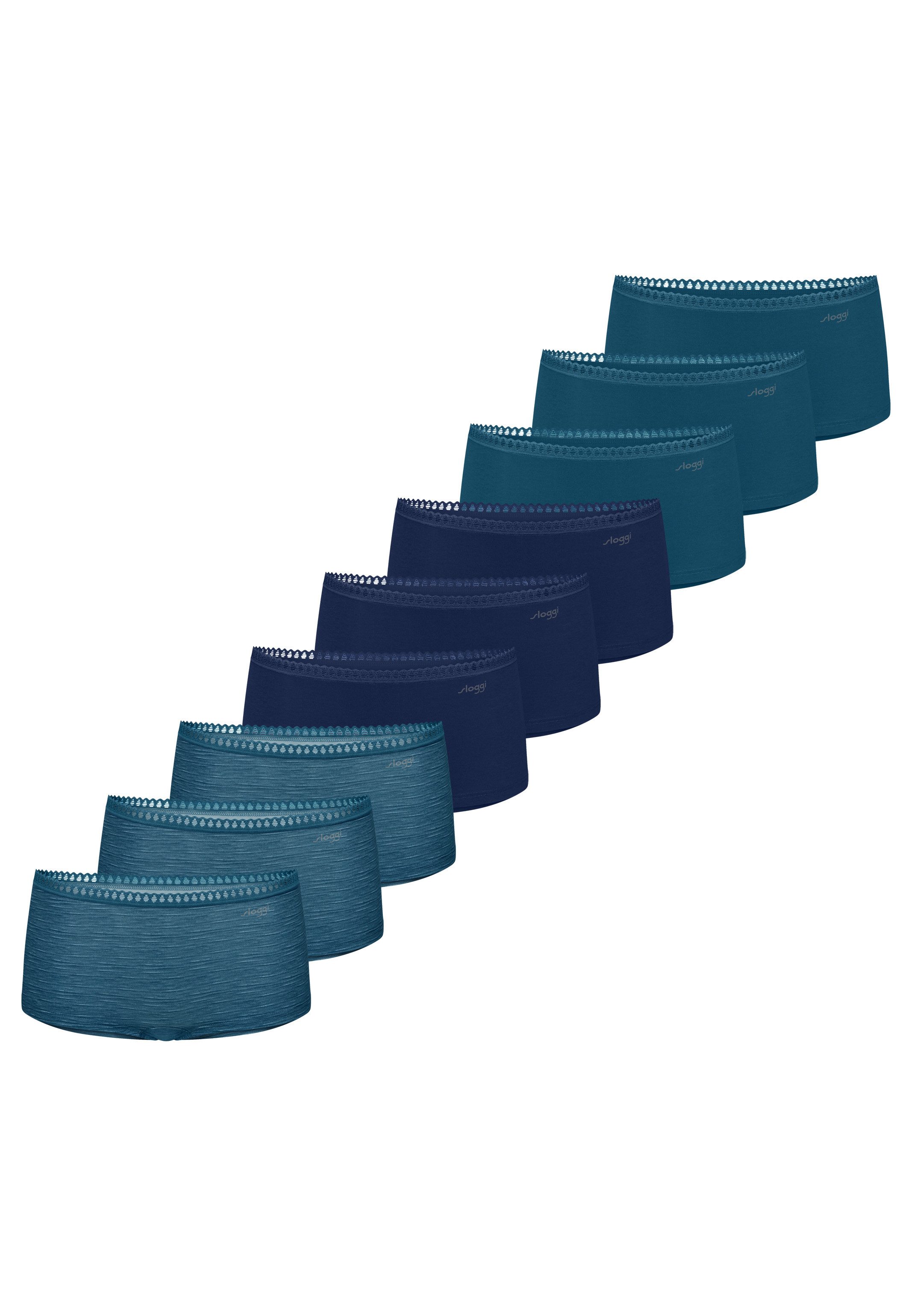 sloggi Panty 9er Pack GO Crush (Spar-Set, 9-St) Short Slip - Baumwolle - Atmungsaktiv - Komfortabel und atmungsaktiv