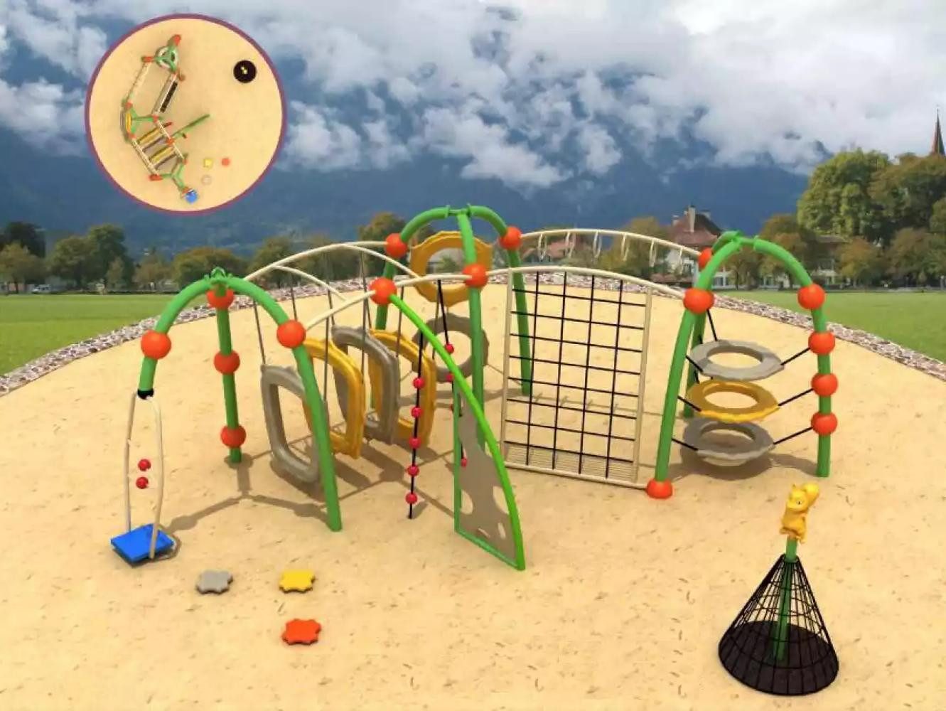 Xlmoebel Klettergerüst Outdoor Spielturm mit Kletterwand und stabiler Konstruktion, (Outdoor Spielturm, Spielplatz), Hergestellt in Europa
