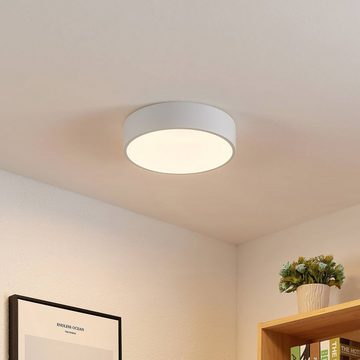 Lindby LED Deckenleuchte Simera, dimmbar, LED-Leuchtmittel fest verbaut, warmweiß, Modern, Metall, Kunststoff, weiß, 1 flammig, inkl.
