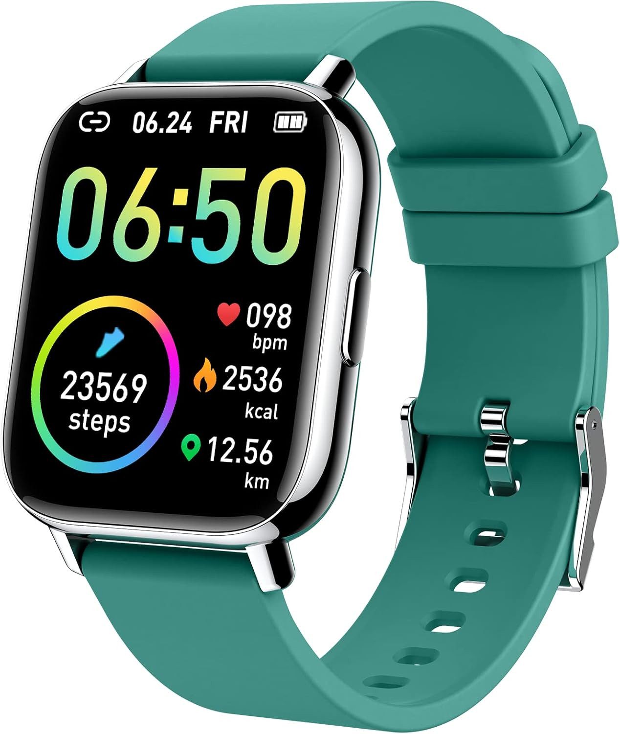 BRAIDOL Smartwatch,Fitness Tracker uhr für Damen Herren mit Telefonfunktion Watch (4.3 cm/1.69 Zoll Voll Touchscreen Zoll) Smart Watch Fitness Tracker Schrittzähler Pulsuhr, IP68 Wasserdicht Armbanduhr Sportuhr Stoppuhr Schlafmonitor, Musik Controller für Damen Herren Android