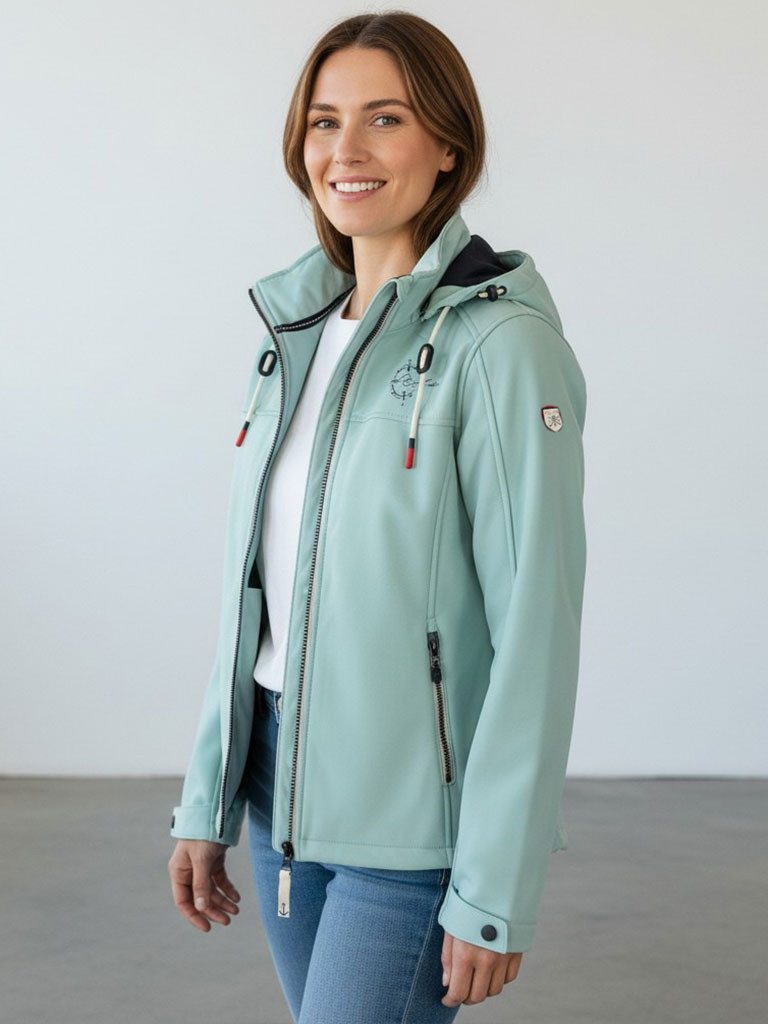 Dry Fashion Softshelljacke Zingst Damen Outdoor-Jacke Zingst mit Fleece-Innenfutter & abnehmbarer Kapuze