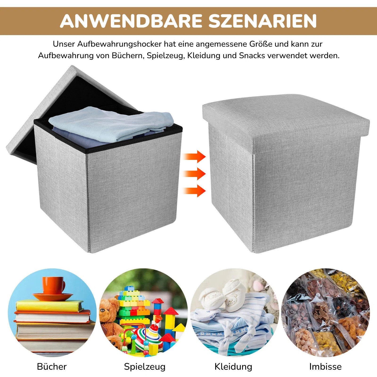 BlingBin Sitzhocker Faltbare Gepolsterte Sitzbank mit günstig online kaufen