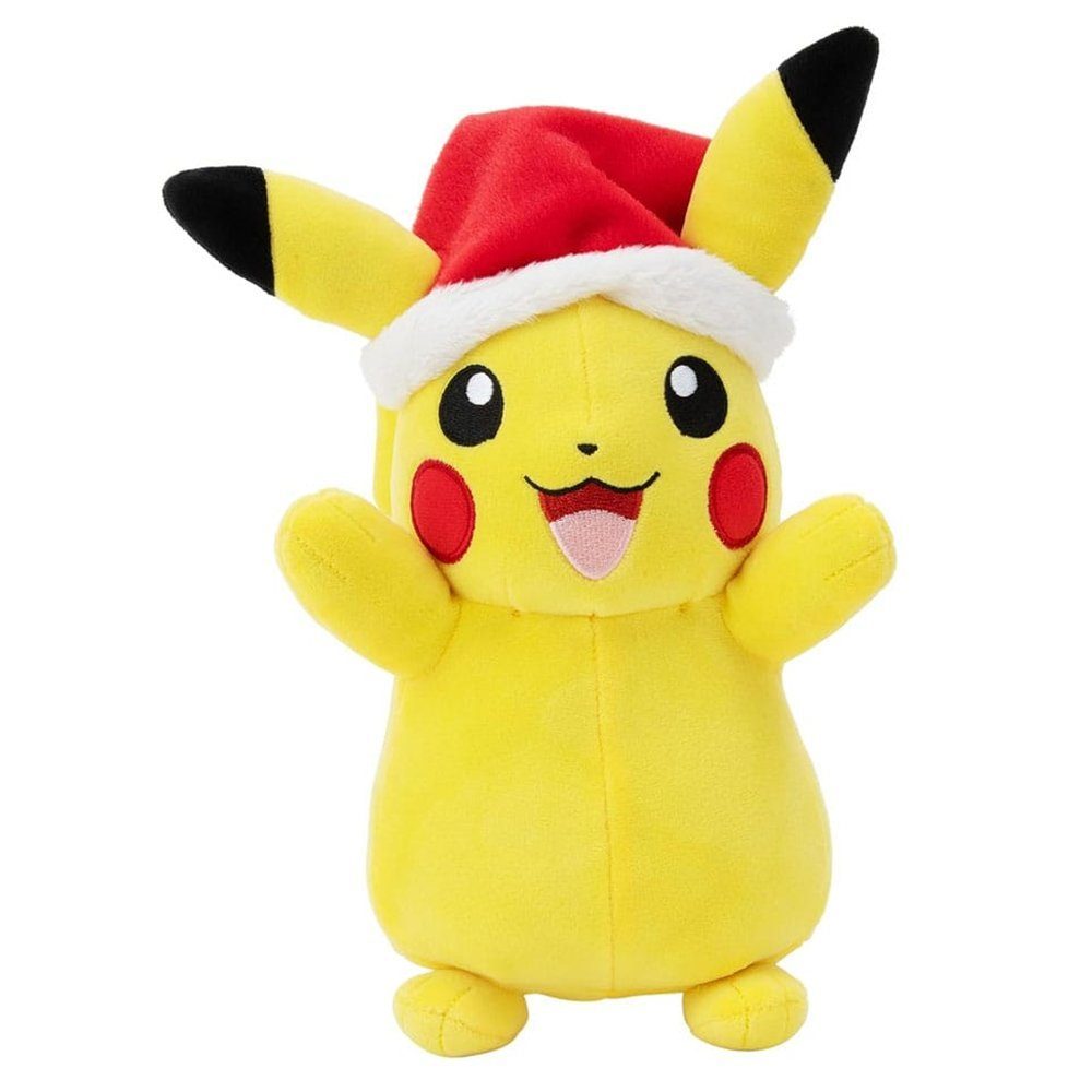 Jazwares Plüschfigur Pokémon Plüschfigur Winter Pikachu mit Weihnachtsmütze 20 cm