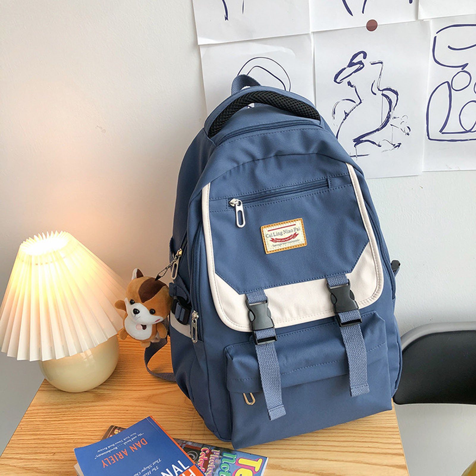 Mode squirrel Reißverschluss blue Rucksack Blusmart Kapazität Rucksack Schultasche Große Einfacher