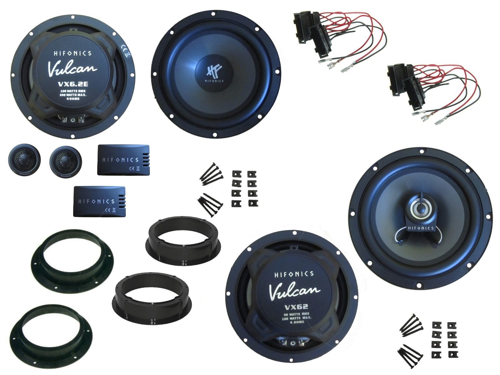 DSX Hifonics Lautsprecher Set für Seat Alhambra 2 Gen Tür vorne hinten Auto-Lautsprecher (190 W)