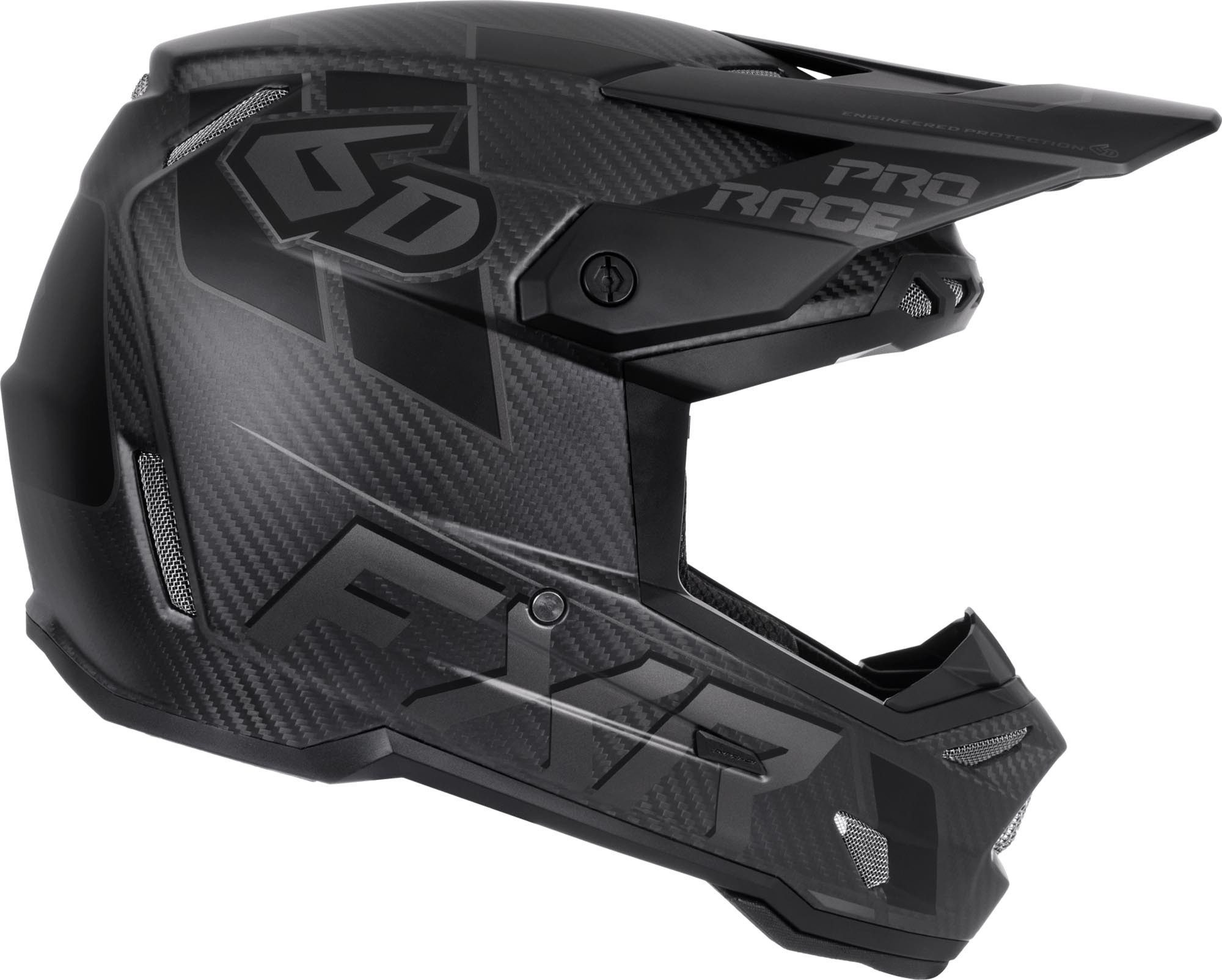 FXR Motocrosshelm 6D ATR-3 Carbon Motocross Helm, Notfallsystem-polsterung (eqrs)