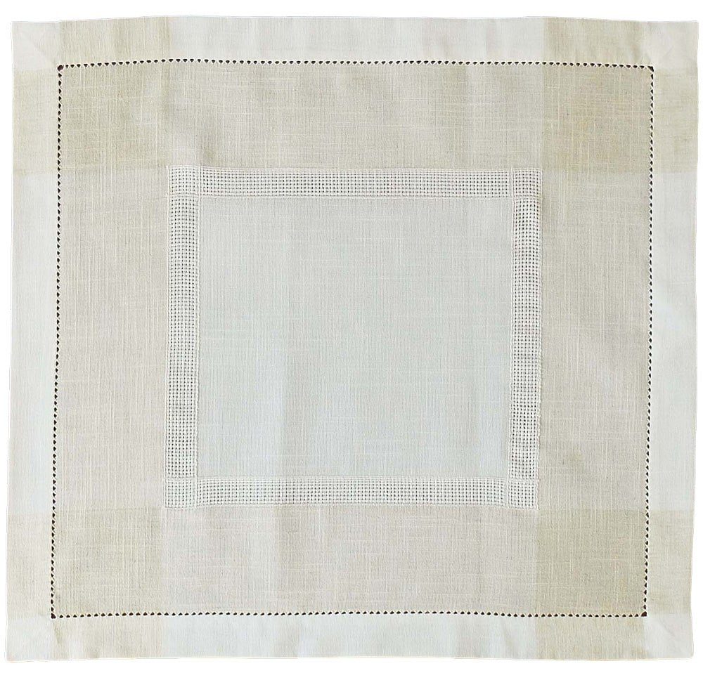 matches21 HOME & HOBBY Tischdecke Tischdecke ALMA Leinenoptik mit Hohlsaum Polyester 60 x 60 cm (1-tlg), Pflegeleicht & waschbar bei 30 °C