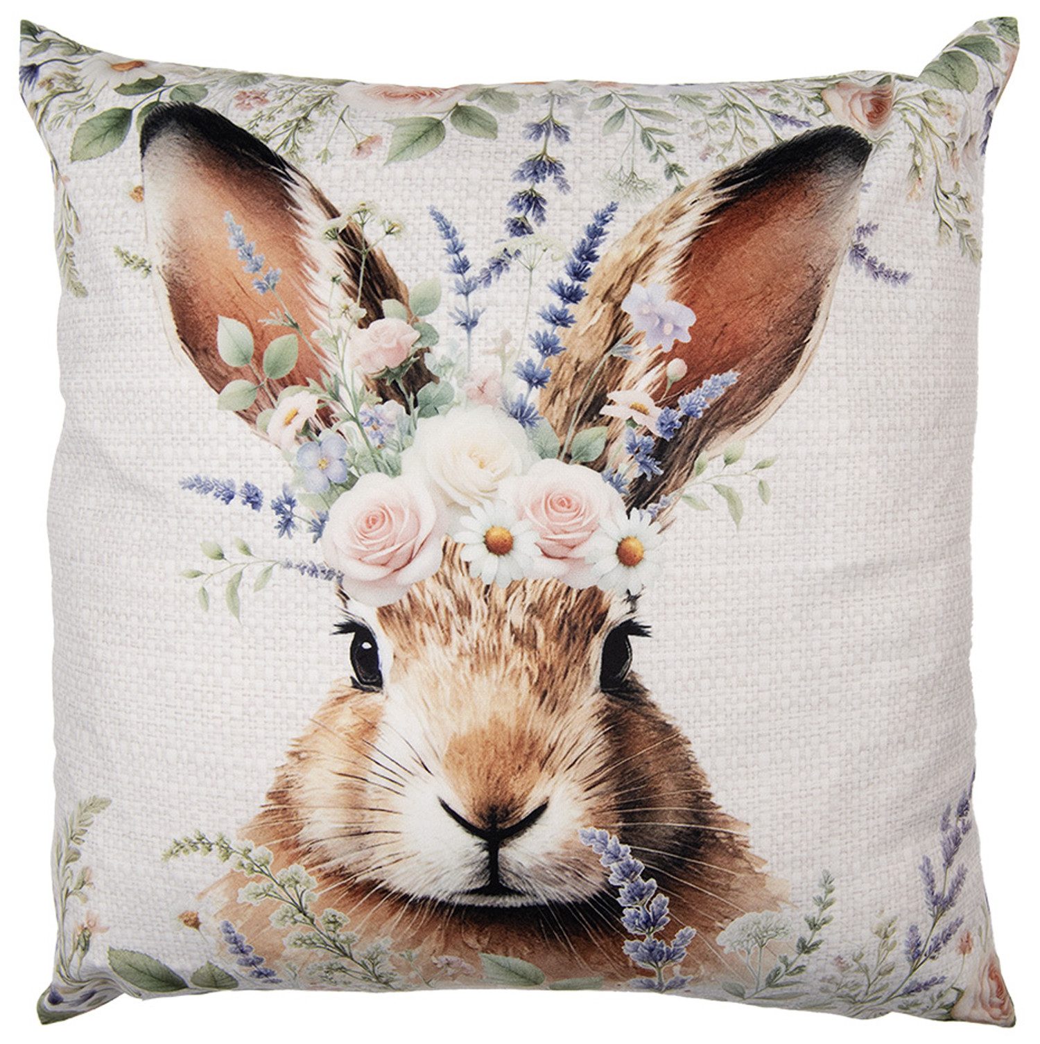 Clayre & Eef Dekokissen Landhaus, Dekokissen Kissenbezüge ohne Füllung Polyester 45x45 cm