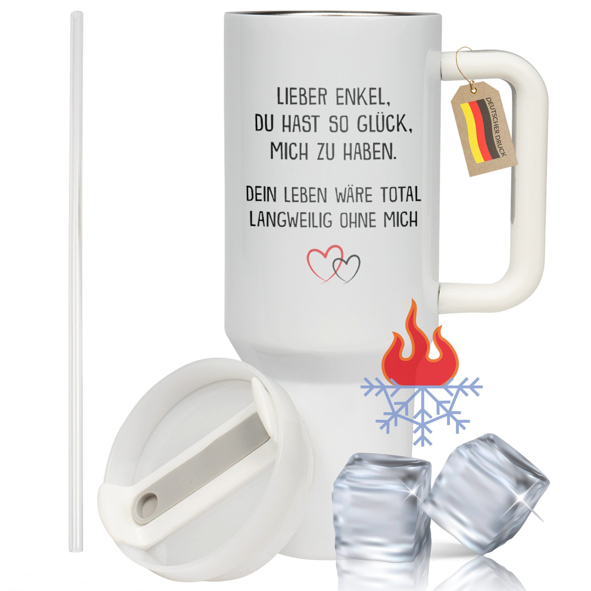 22Feels Thermobecher XXL Thermobecher Enkel Geschenk Geburtstag Weihnachten Spruch, Edelstahl (Thermoisoliert), IN DEUTSCHLAND BEDRUCKT - Beidseitig Bedruckter To-Go Tumbler