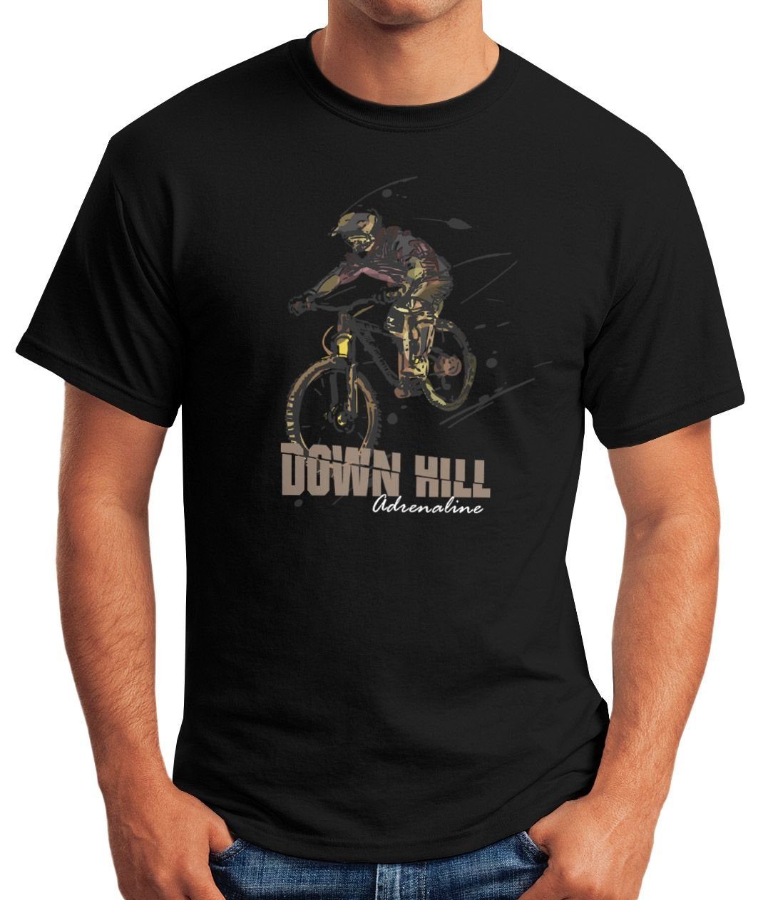 MoonWorks Print-Shirt Herren T-Shirt Downhill Mountainbiking günstig online kaufen