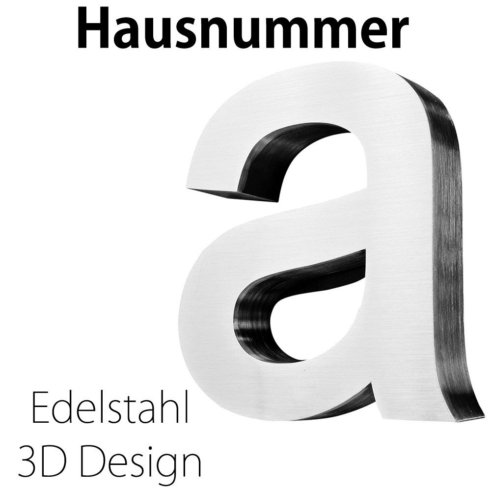 V2Aox Hausnummer Edelstahl Hausnummer Buchstabe a Hausnummernschild Schild 3D