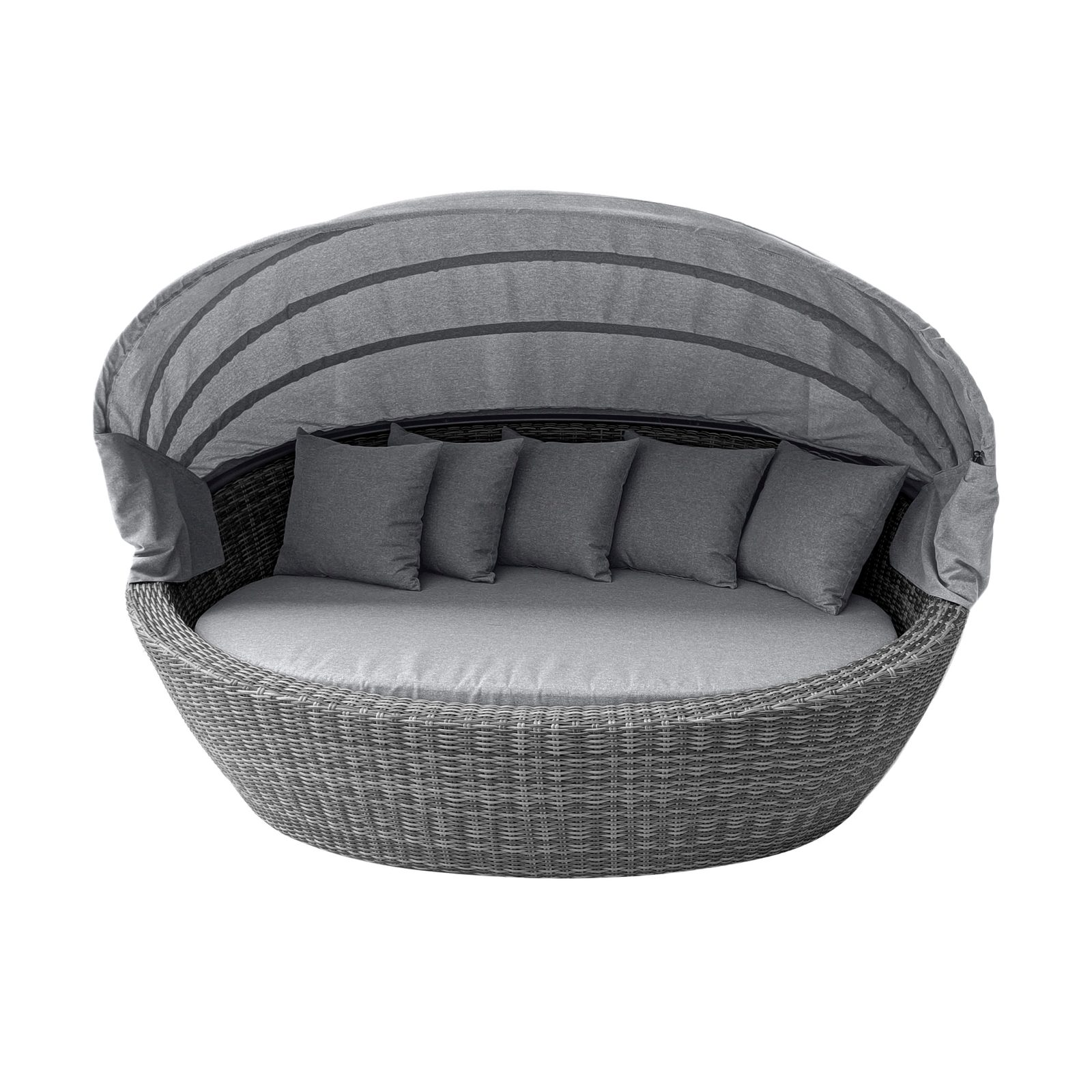 L.C. Wholesaler GmbH Loungesessel VIVERA, UV-beständig, wetterbeständig, rostfrei, mit schwenkbarem Verdeck