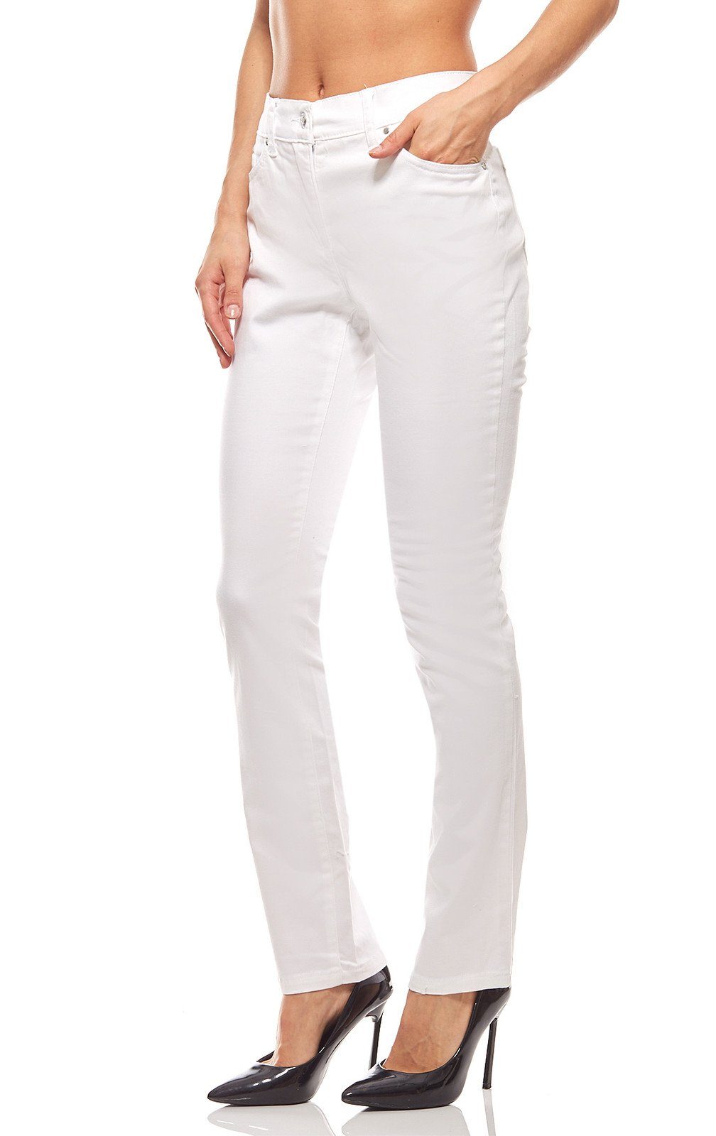 Ashley Brooke by heine Regular-fit-Jeans »Hose Schlaghose Damen Kurzgröße  Weiß ashley brooke« online kaufen | OTTO