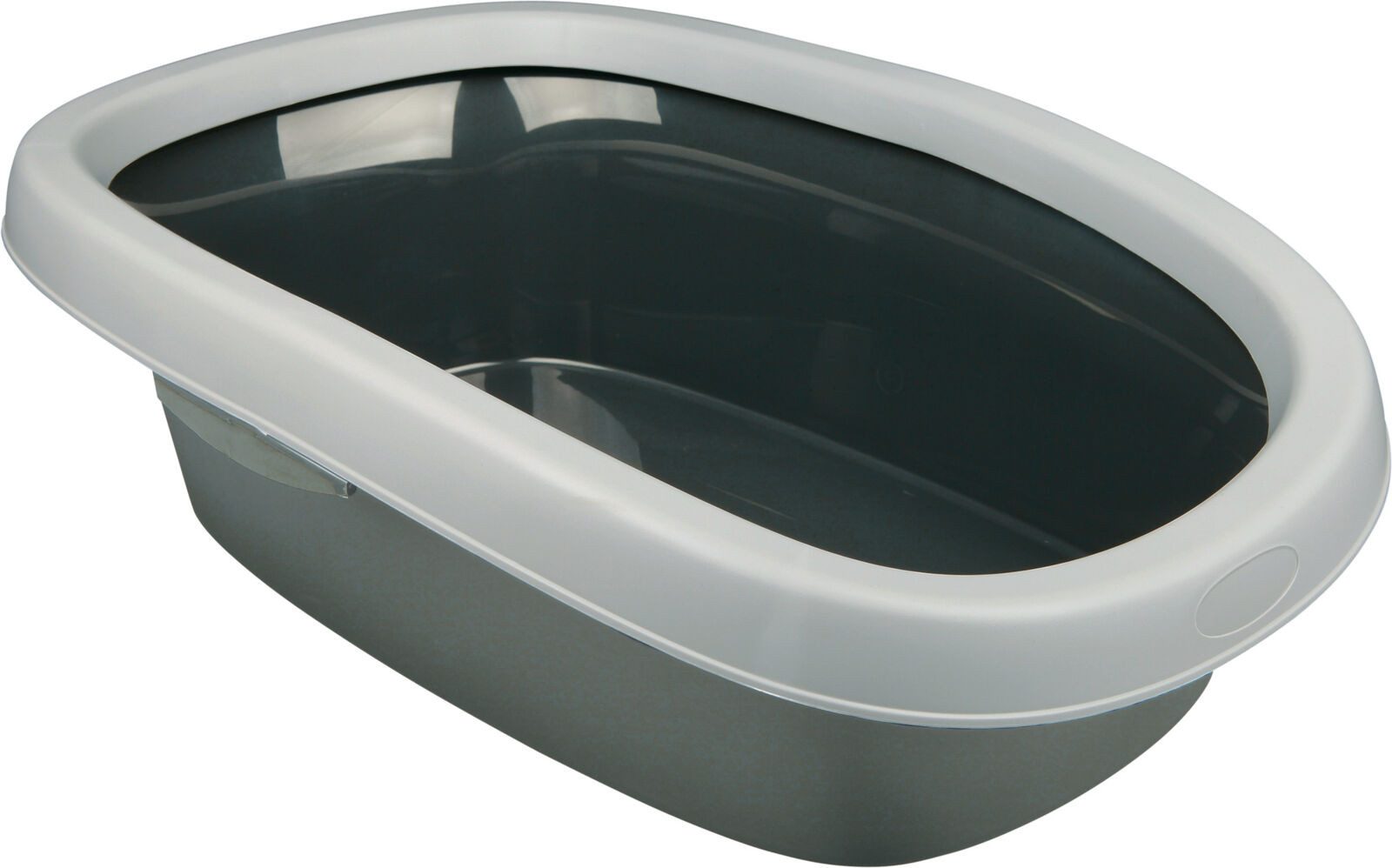 TRIXIE Katzentoilette Katzentoilette Carlo, mit Rand - dunkelgrau/hellgrau - 39 × 17 × 58 cm