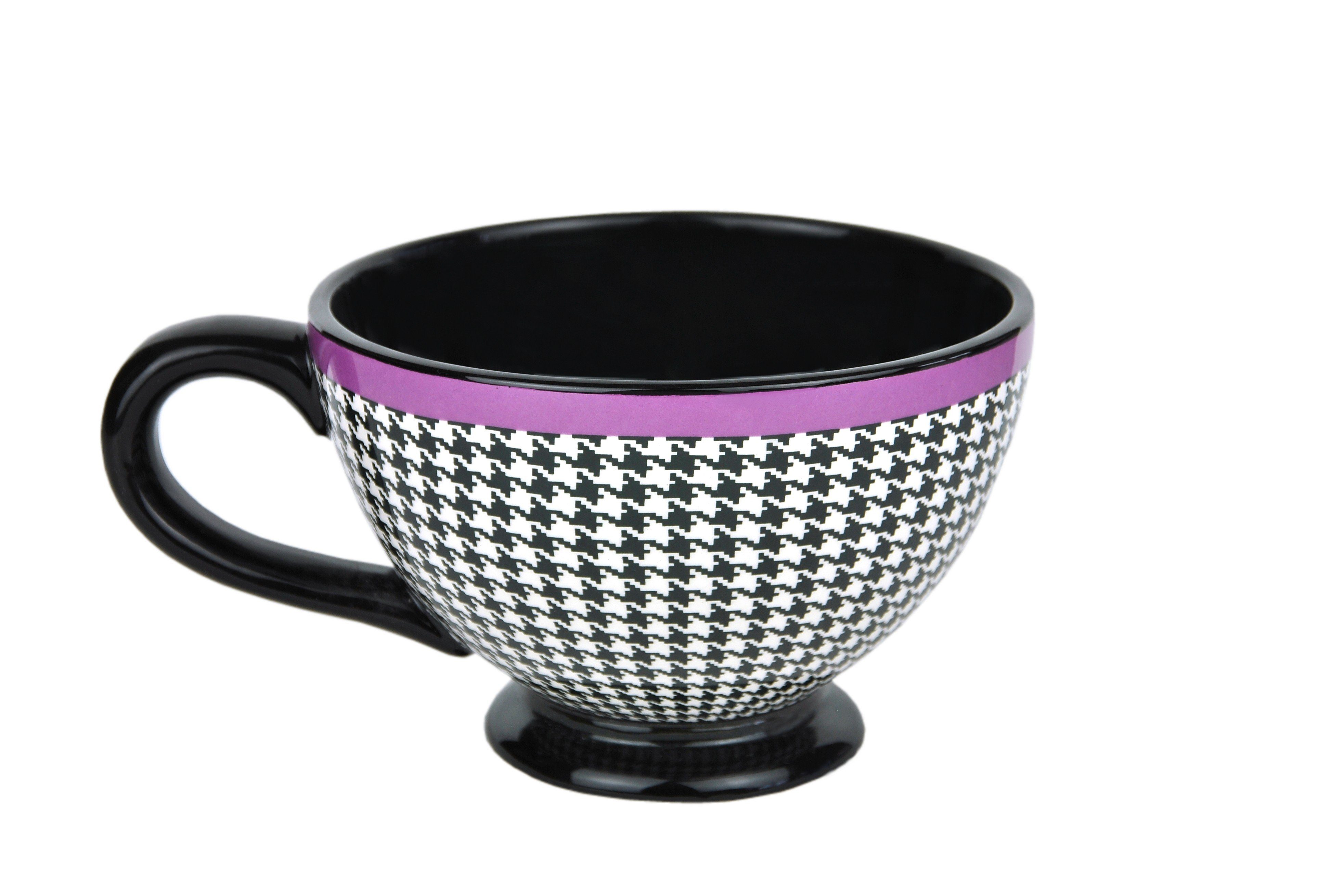 Müslitassen Kreisel-Design 0,4L / 4er Set Tasse Milchkaffeetassen MamboCat Tasse im