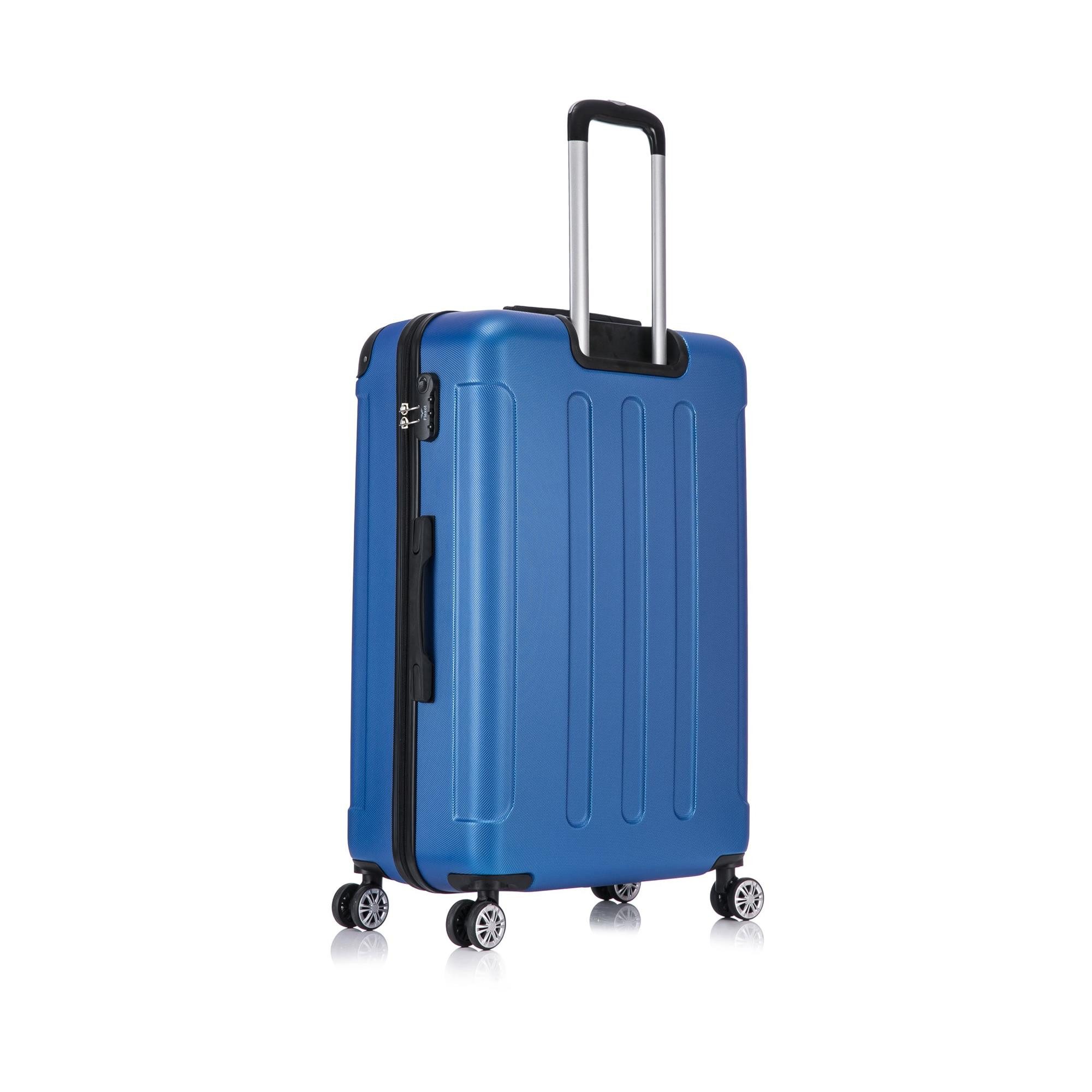 Flexot Hartschalen-Trolley F-2045 Kofferset, 360° Rollen, robuster Reisekoffer, Bordcase, 4 Rollen, Robuster und moderner Koffer mit vier 360° Rollen und Zahlen – Bild 5 von 5